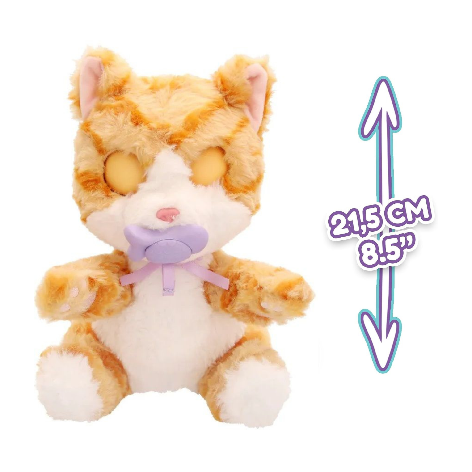 قطط نائمة من بيبي باوز، قطة، لعبة قطة تفاعلية من القطيفة مقاس 8.5 بوصة مع حقيبة حمل، لعبة تظاهر للأطفال مع مؤثرات صوتية، مناسبة للأولاد والبنات من سن 3 سنوات فما فوق