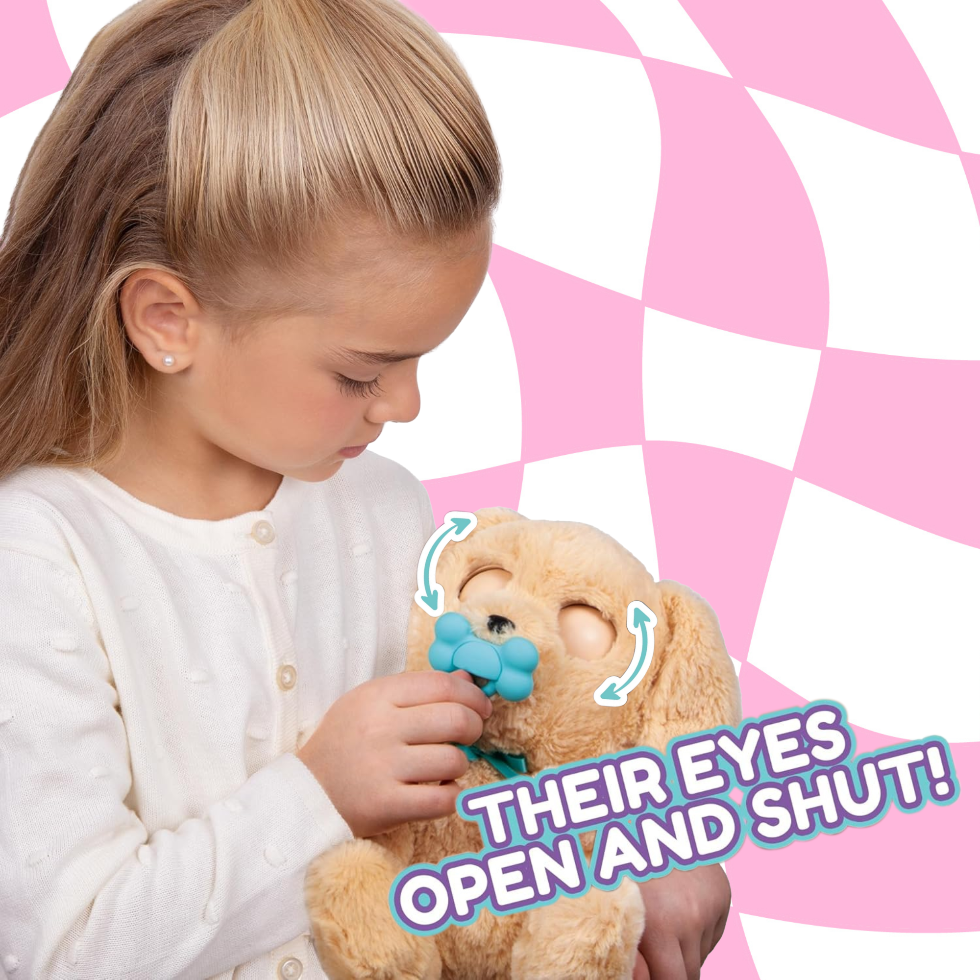 جراء النوم من بيبي باوز، لابرادور، لعبة جرو تفاعلية من القطيفة مقاس 9.5 بوصة مع حقيبة حمل، لعبة تظاهر للأطفال مع مؤثرات صوتية، مناسبة للأولاد والبنات من سن 3 سنوات فما فوق