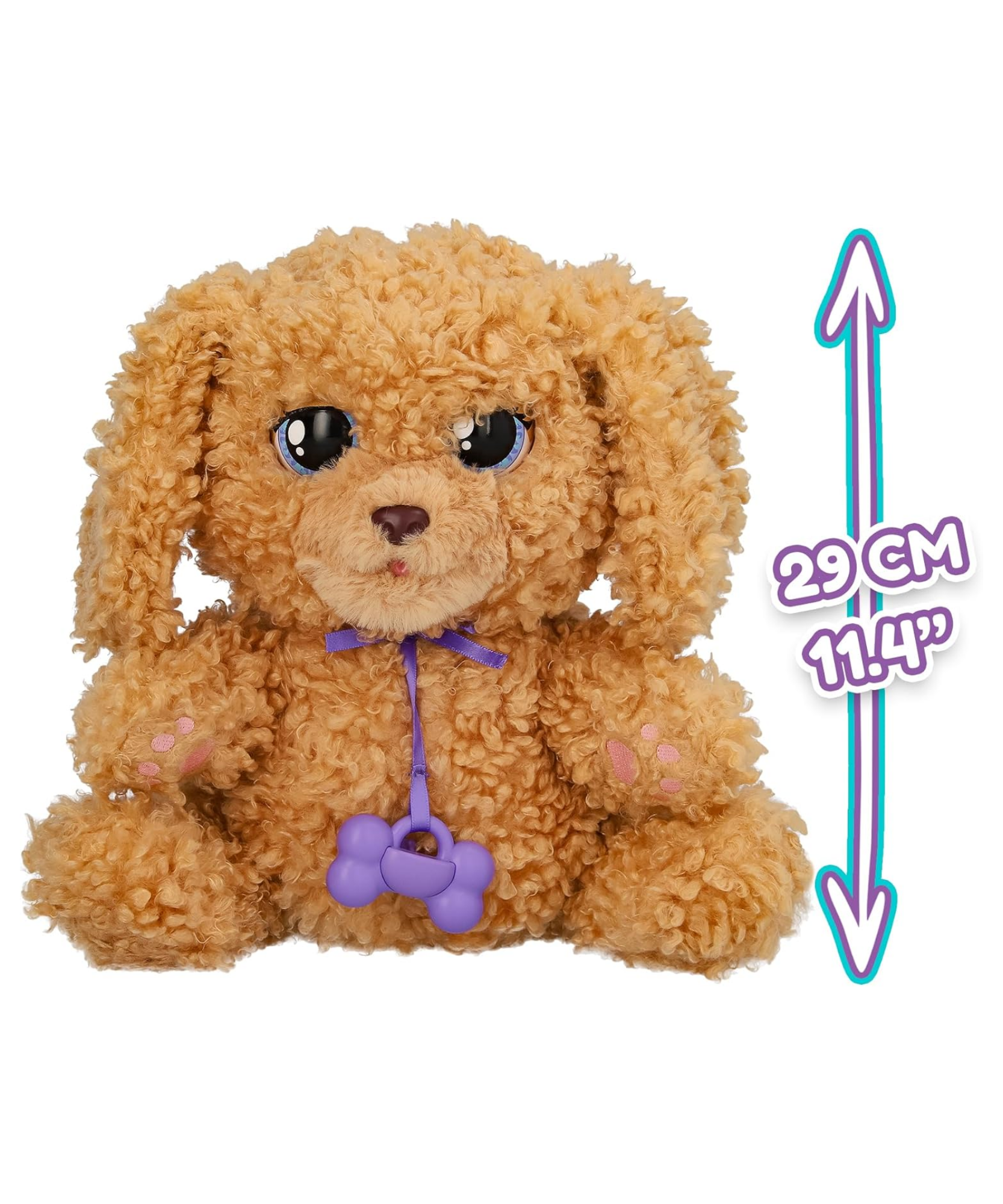 BABY PAWS Love and Care, Labradoodle, 11.4 Inch Interactive Plush Toy Puppy with Carry Bag, Kids Pretend Play Toy with Sound Effects, Suitable for Both Boys and Girls Aged 4+