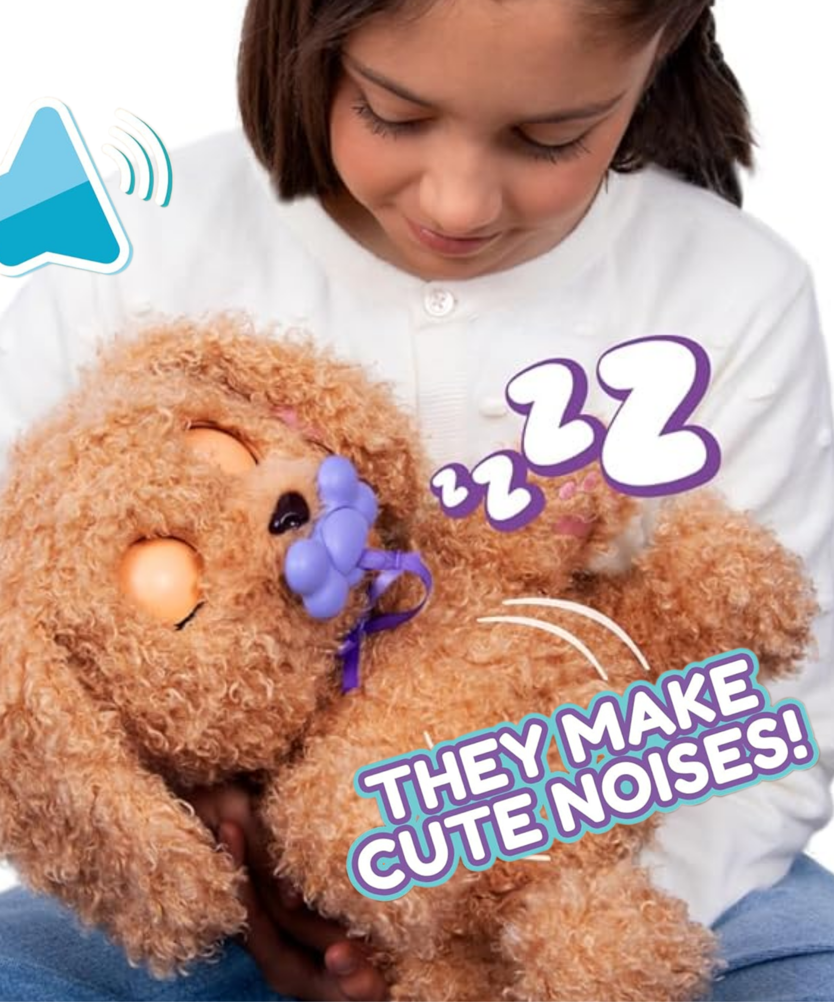 BABY PAWS Love and Care, Labradoodle, 11.4 Inch Interactive Plush Toy Puppy with Carry Bag, Kids Pretend Play Toy with Sound Effects, Suitable for Both Boys and Girls Aged 4+