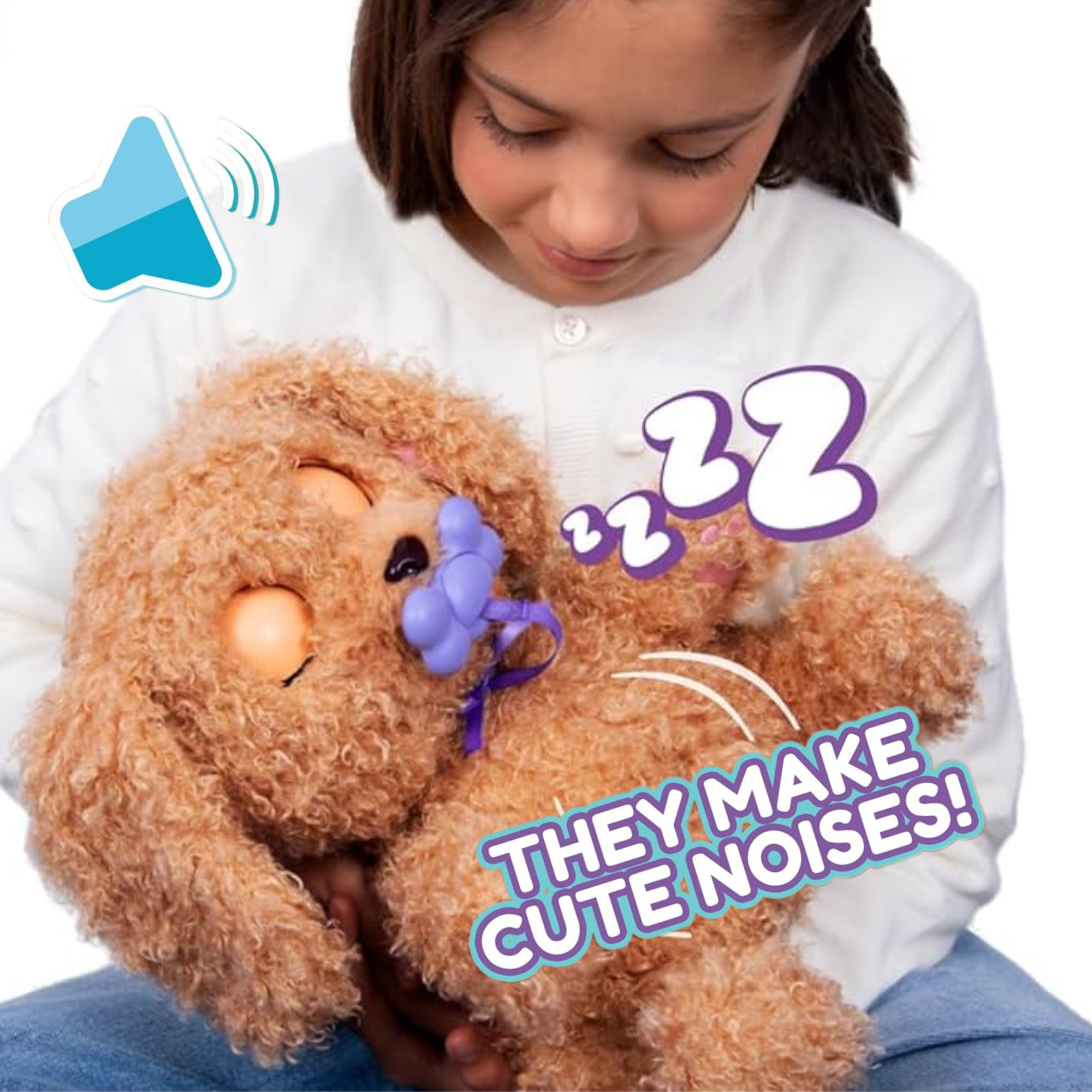 BABY PAWS Love and Care, Labradoodle, 11.4 Inch Interactive Plush Toy Puppy with Carry Bag, Kids Pretend Play Toy with Sound Effects, Suitable for Both Boys and Girls Aged 4+