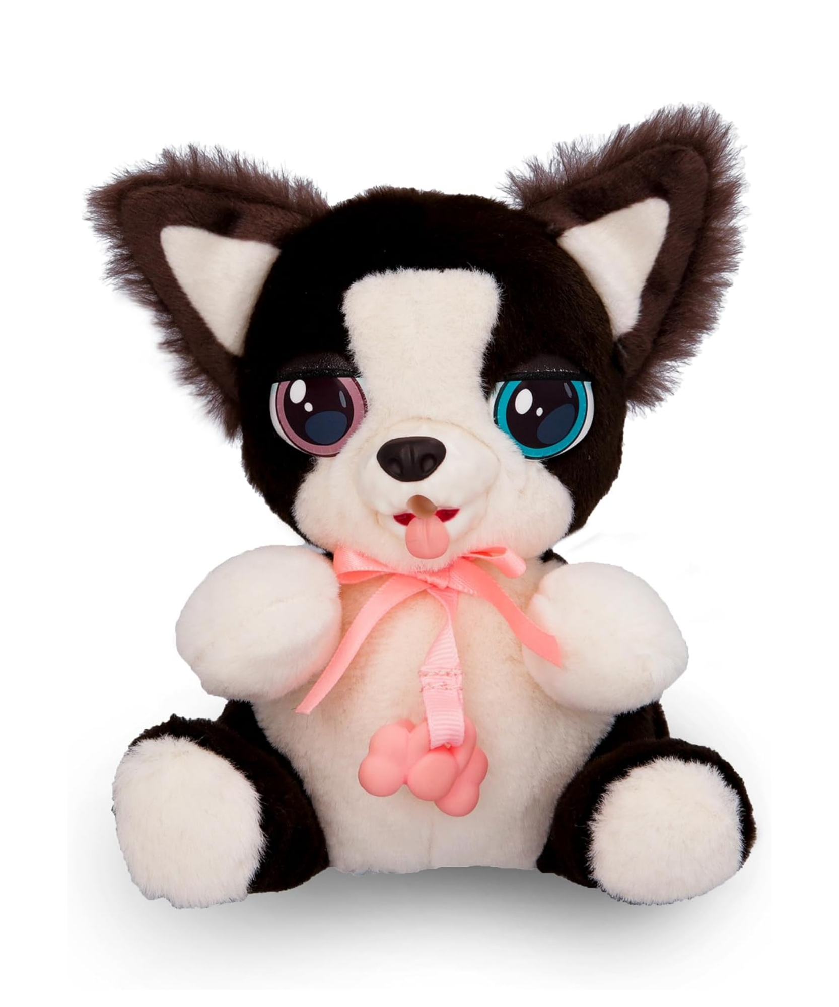 جراء صغيرة من بيبي باوز، كلب بوردر كولي، لعبة جرو تفاعلية من القطيفة مقاس 5 بوصات مع حقيبة حمل، لعبة تظاهر للأطفال مع مؤثرات صوتية، مناسبة للأولاد والبنات من سن 3 سنوات فما فوق