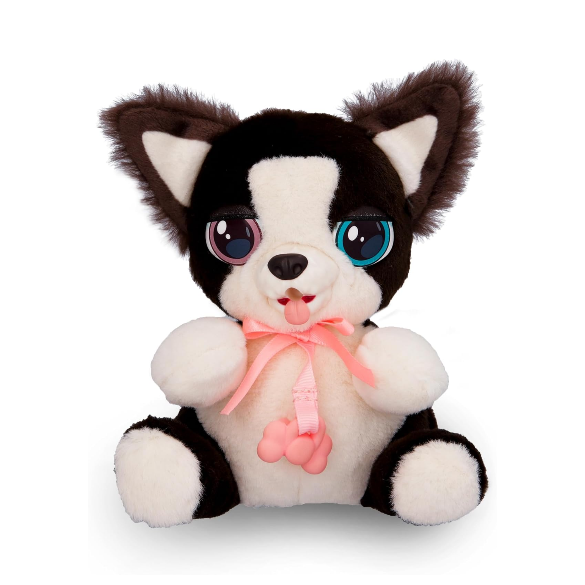 جراء صغيرة من بيبي باوز، كلب بوردر كولي، لعبة جرو تفاعلية من القطيفة مقاس 5 بوصات مع حقيبة حمل، لعبة تظاهر للأطفال مع مؤثرات صوتية، مناسبة للأولاد والبنات من سن 3 سنوات فما فوق