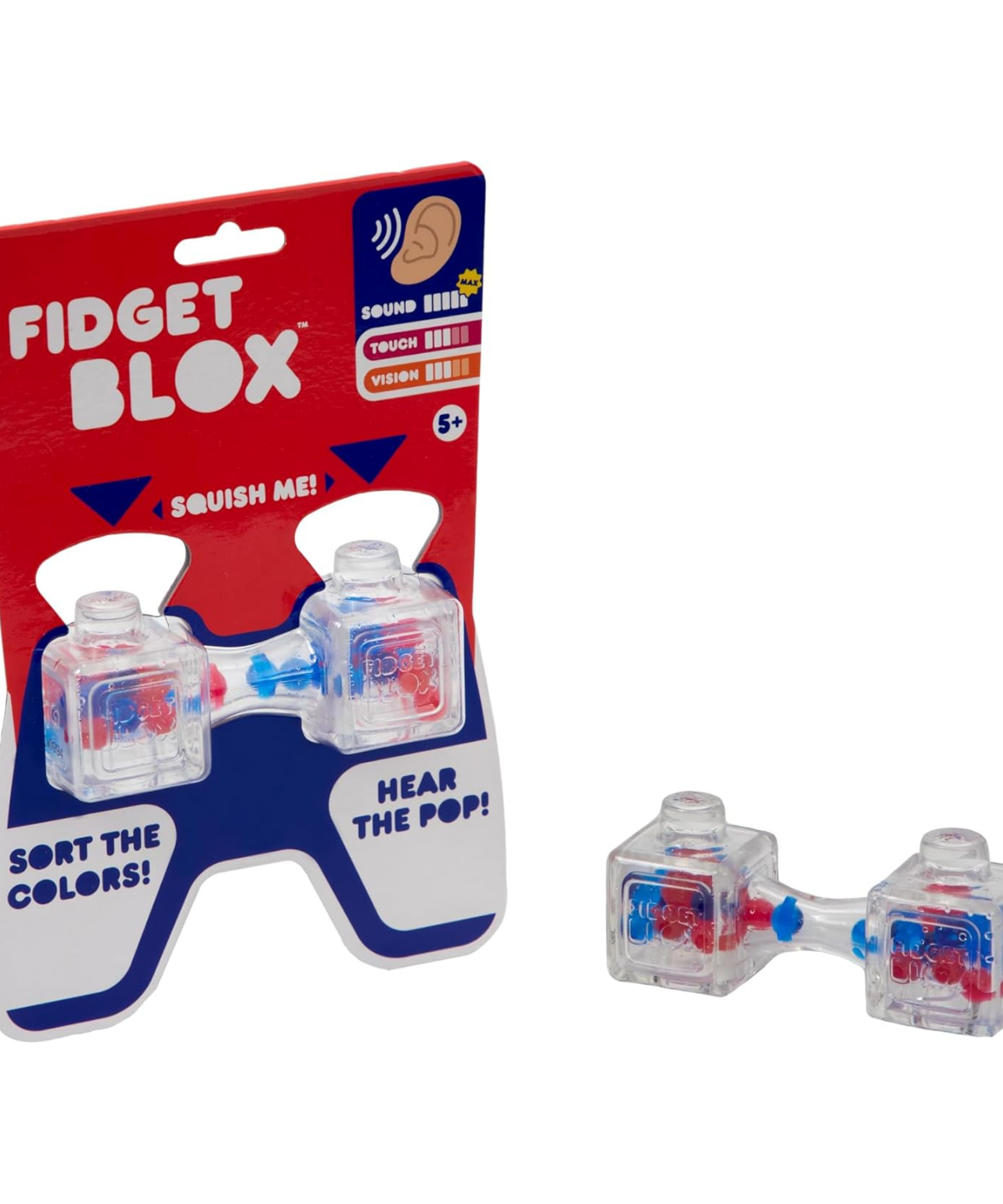 لعبة فيدجيت بلوكس من جالوت، لعبة فيدجيت حسية مركزة على الصوت، لعبة مكتبية لتخفيف التوتر والقلق، خرز أحمر وأزرق، للبالغين والأطفال