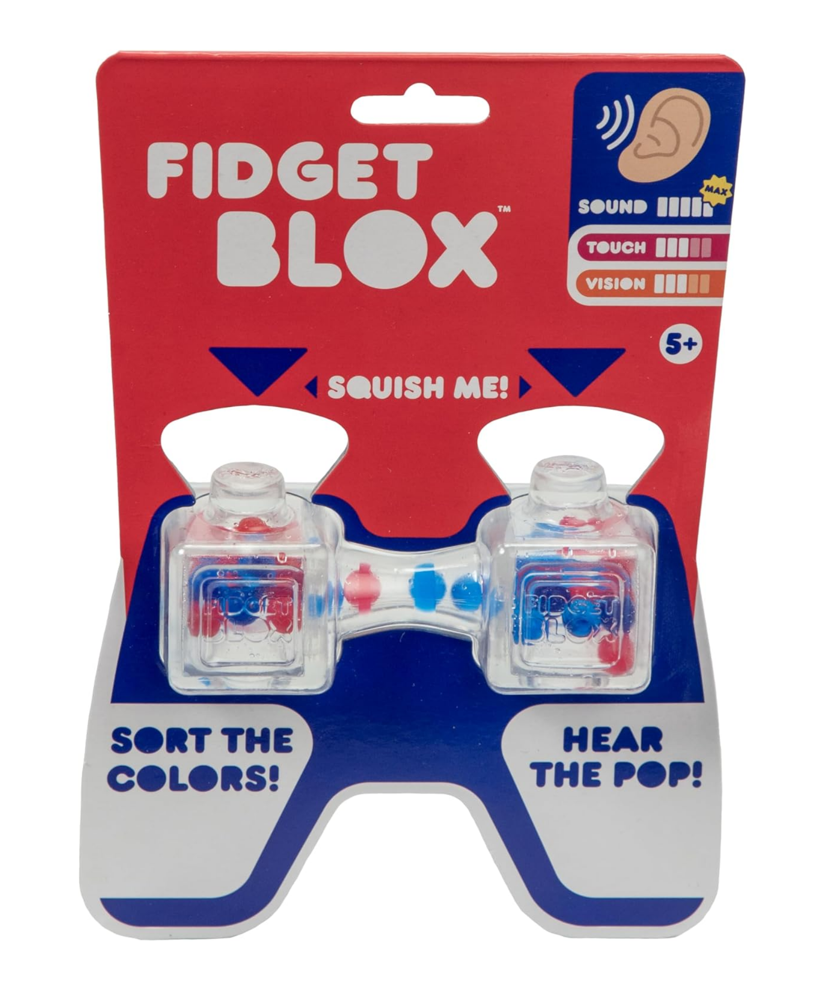 لعبة فيدجيت بلوكس من جالوت، لعبة فيدجيت حسية مركزة على الصوت، لعبة مكتبية لتخفيف التوتر والقلق، خرز أحمر وأزرق، للبالغين والأطفال