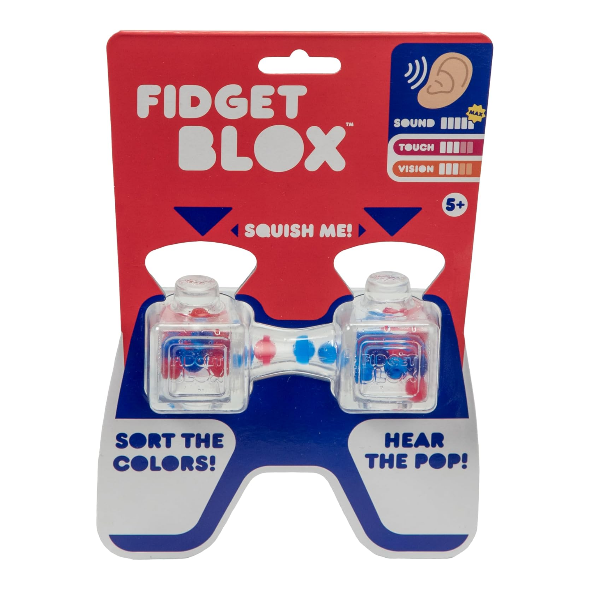 لعبة فيدجيت بلوكس من جالوت، لعبة فيدجيت حسية مركزة على الصوت، لعبة مكتبية لتخفيف التوتر والقلق، خرز أحمر وأزرق، للبالغين والأطفال