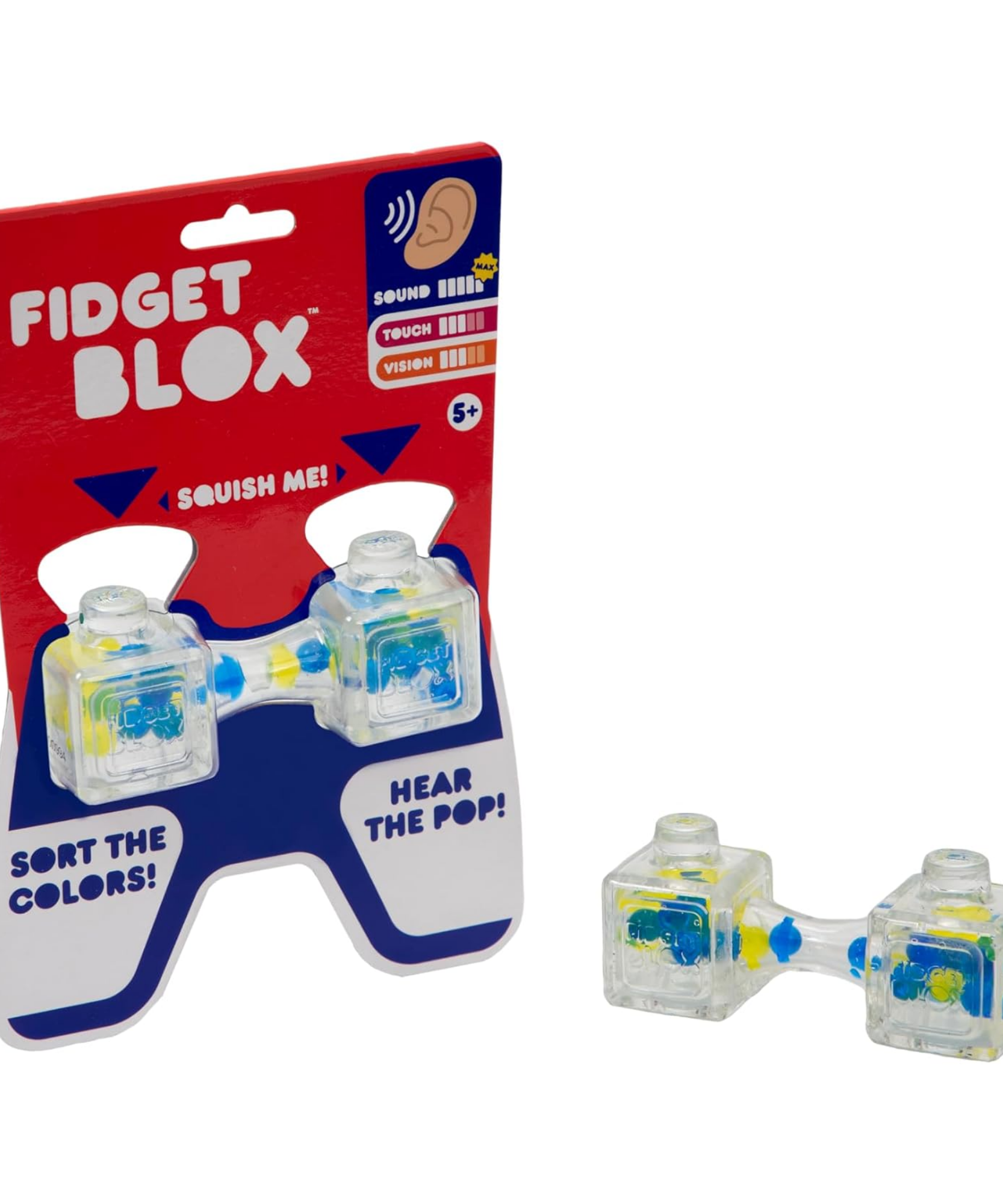 لعبة فيدجيت بلوكس من جالوت، لعبة حسية مركزة على الصوت، لعبة مكتبية لتخفيف التوتر والقلق، للبالغين والأطفال، خرز أزرق وأصفر