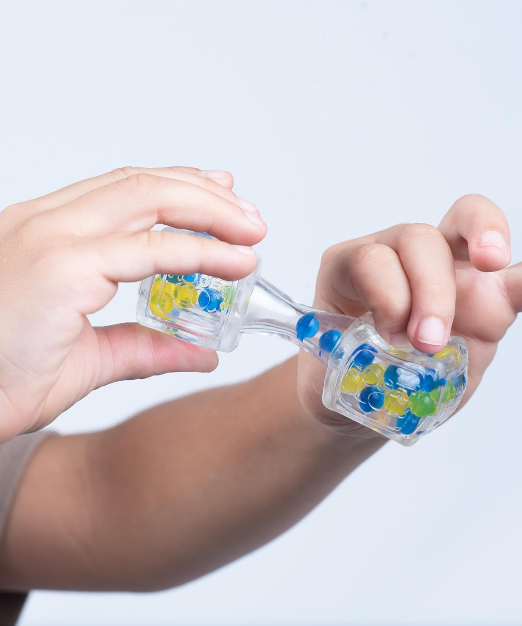 لعبة فيدجيت بلوكس من جالوت، لعبة حسية مركزة على الصوت، لعبة مكتبية لتخفيف التوتر والقلق، للبالغين والأطفال، خرز أزرق وأصفر