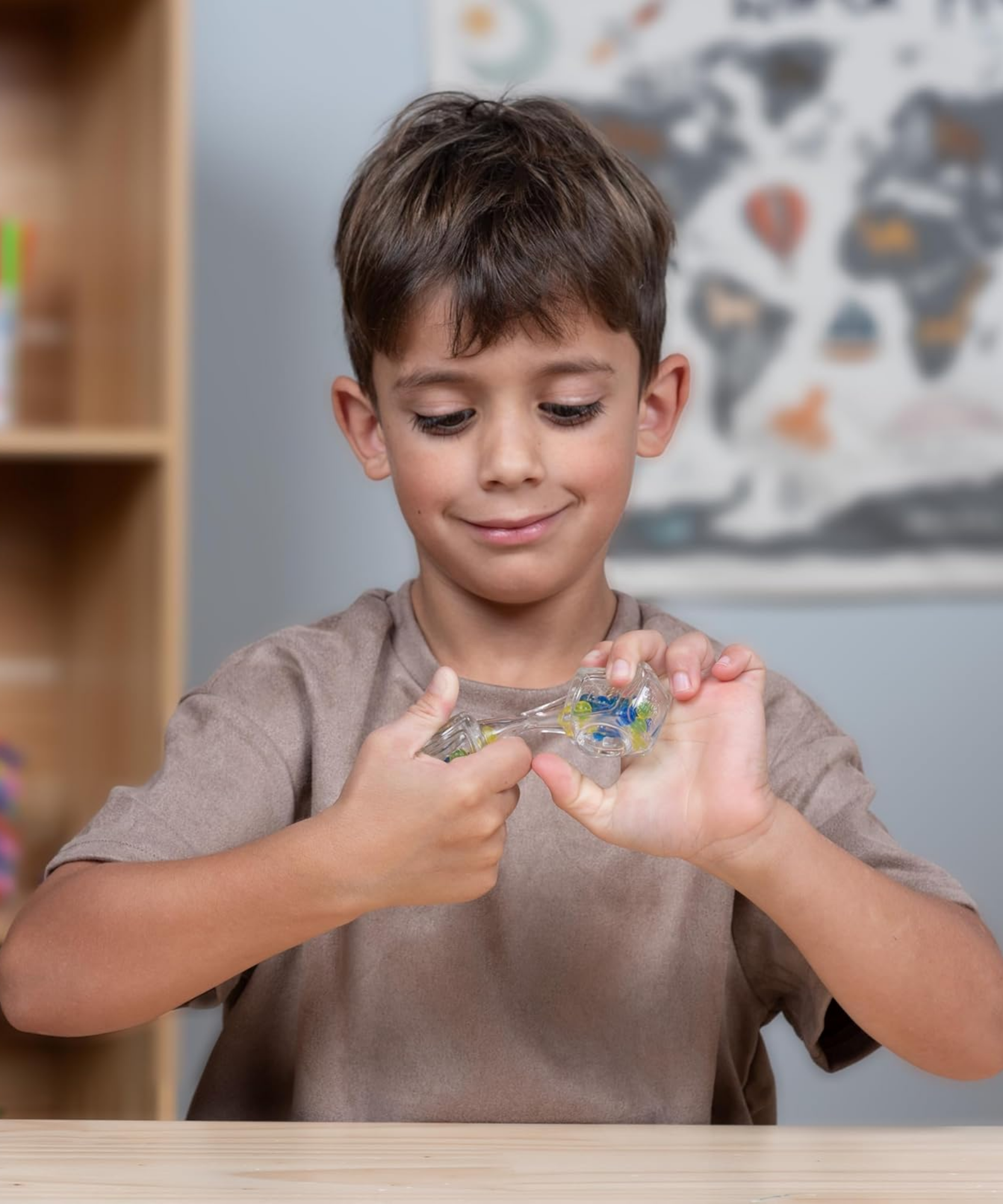 لعبة فيدجيت بلوكس من جالوت، لعبة حسية مركزة على الصوت، لعبة مكتبية لتخفيف التوتر والقلق، للبالغين والأطفال، خرز أزرق وأصفر