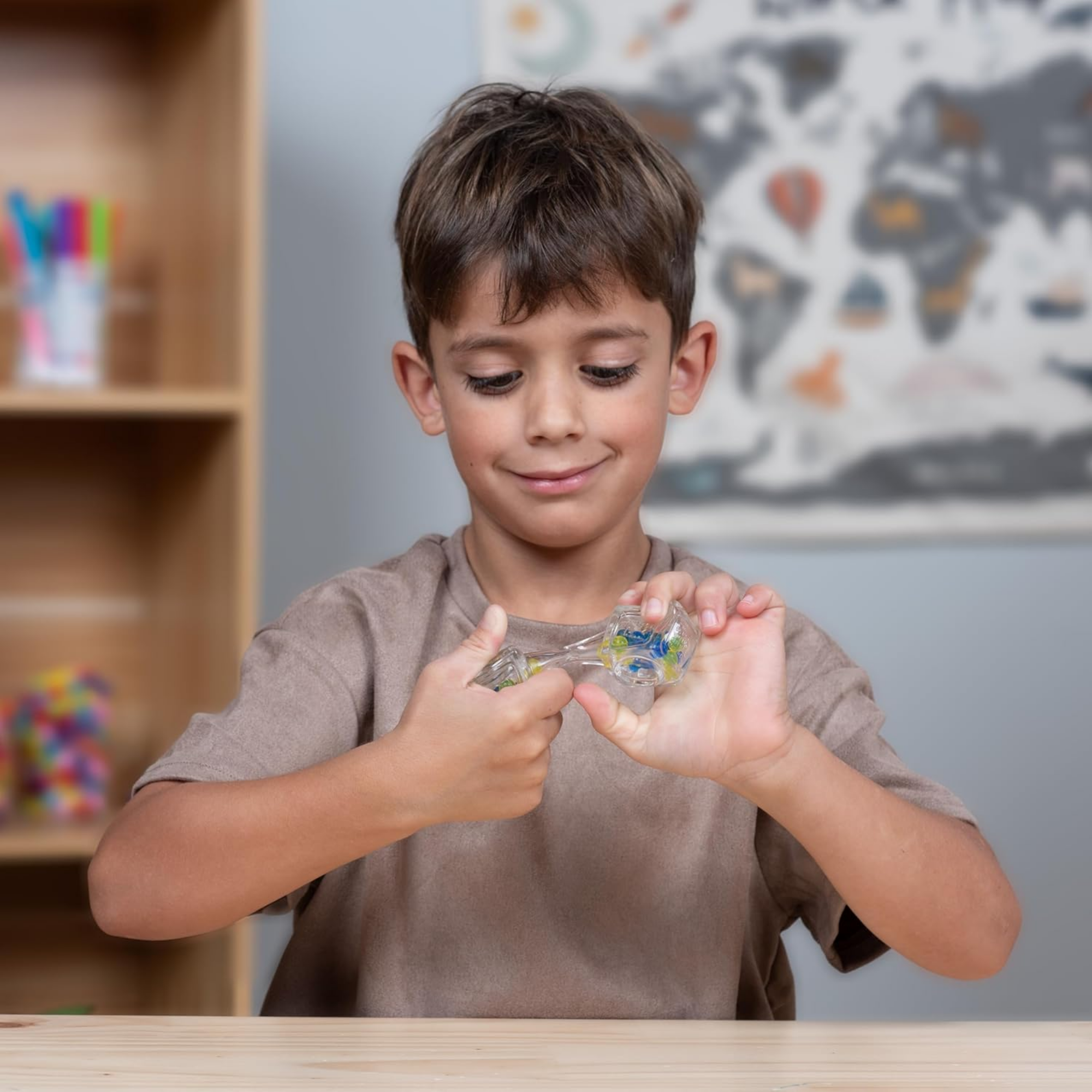 لعبة فيدجيت بلوكس من جالوت، لعبة حسية مركزة على الصوت، لعبة مكتبية لتخفيف التوتر والقلق، للبالغين والأطفال، خرز أزرق وأصفر