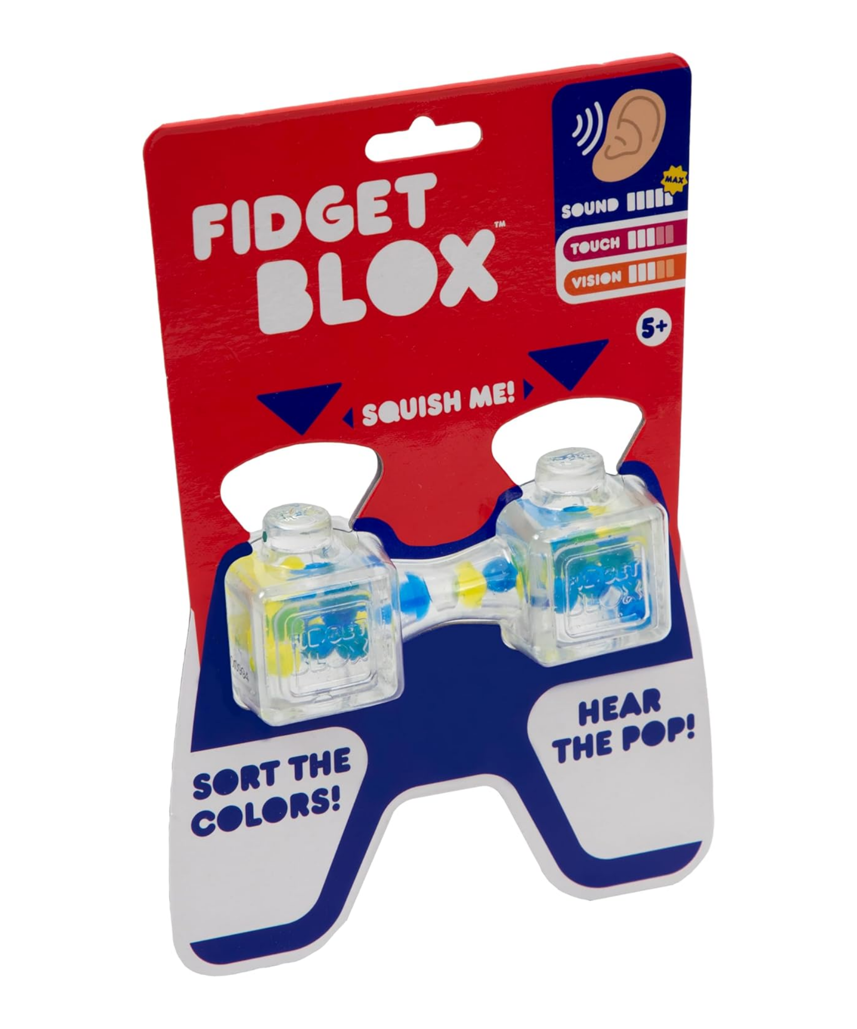 لعبة فيدجيت بلوكس من جالوت، لعبة حسية مركزة على الصوت، لعبة مكتبية لتخفيف التوتر والقلق، للبالغين والأطفال، خرز أزرق وأصفر