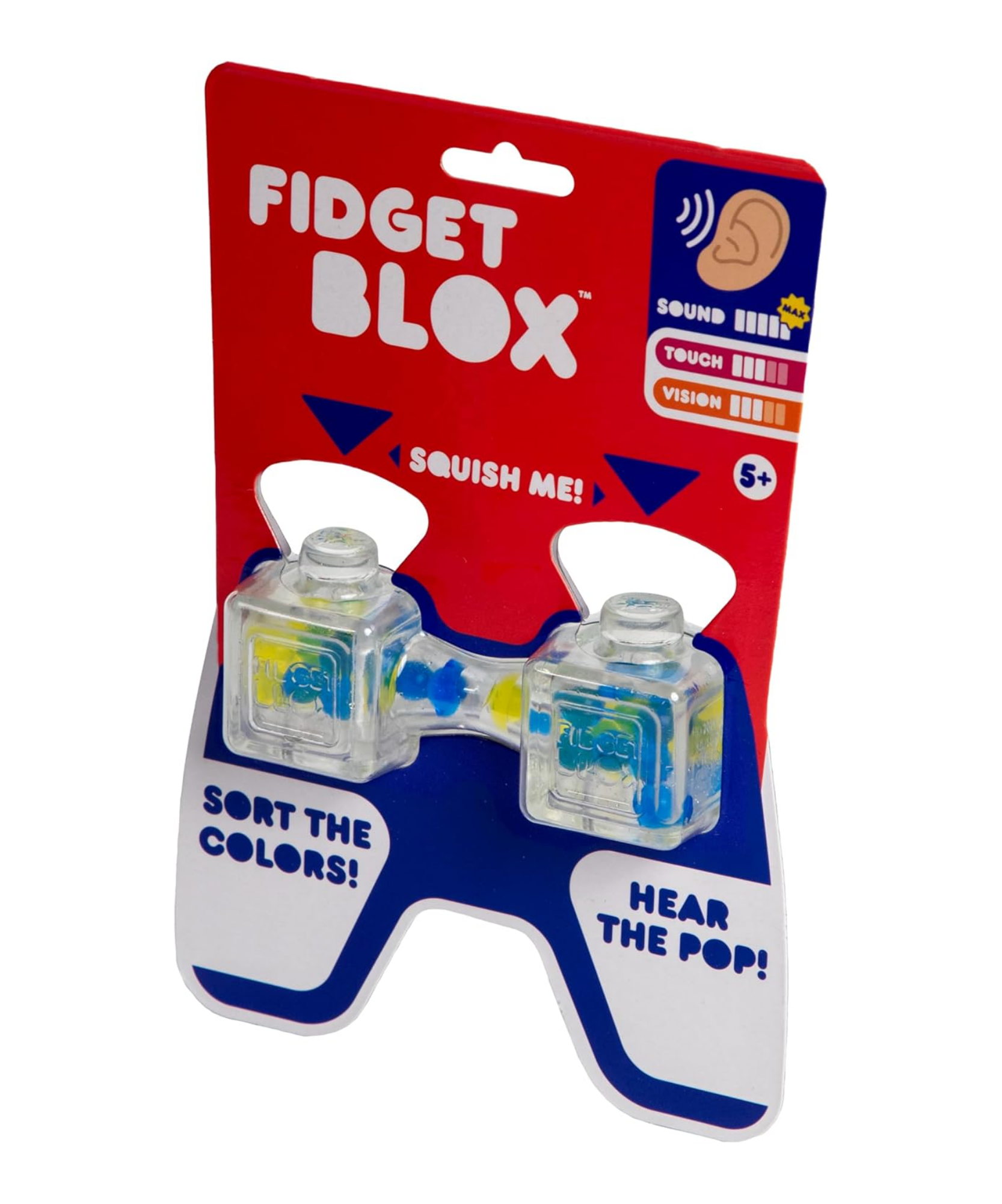 لعبة فيدجيت بلوكس من جالوت، لعبة حسية مركزة على الصوت، لعبة مكتبية لتخفيف التوتر والقلق، للبالغين والأطفال، خرز أزرق وأصفر