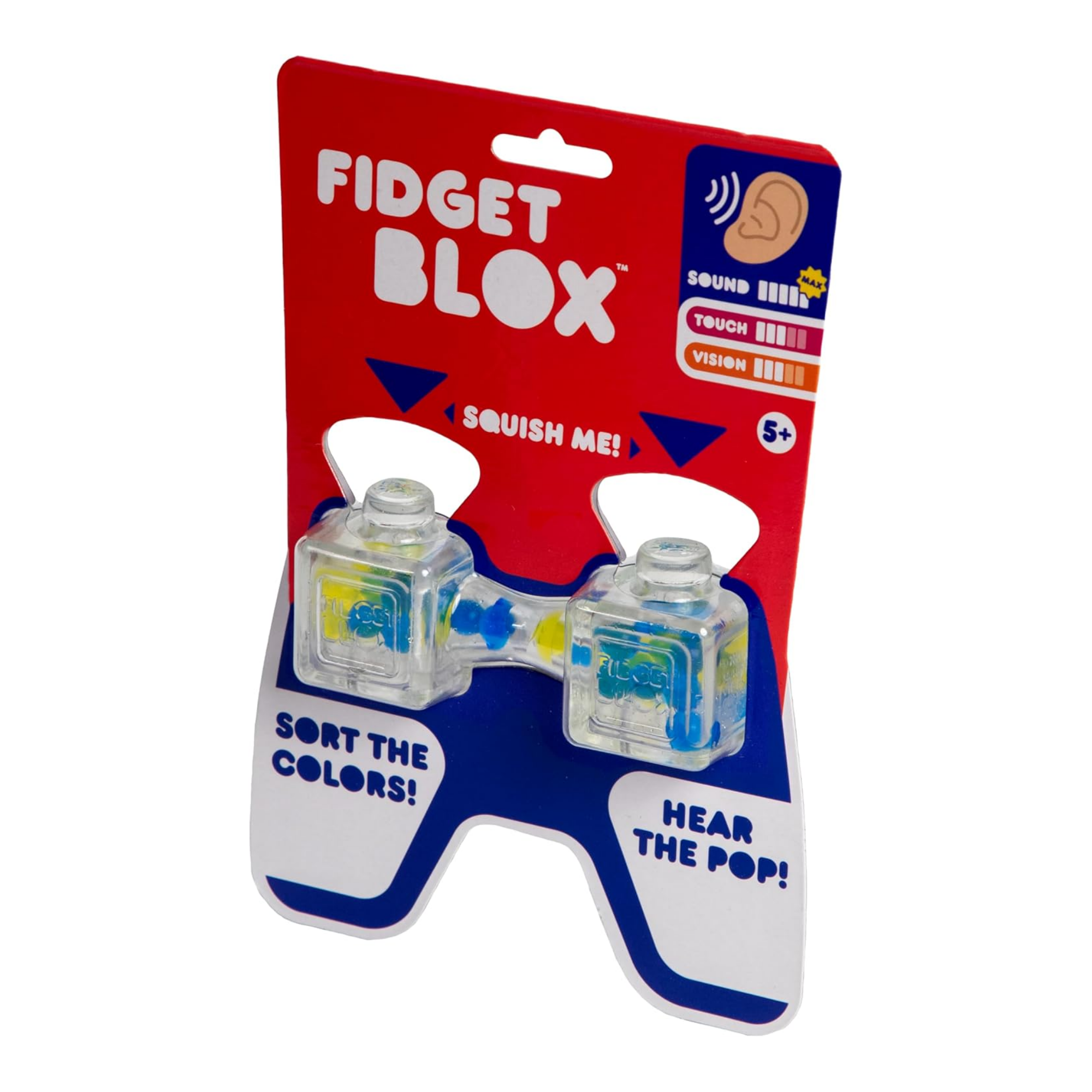 لعبة فيدجيت بلوكس من جالوت، لعبة حسية مركزة على الصوت، لعبة مكتبية لتخفيف التوتر والقلق، للبالغين والأطفال، خرز أزرق وأصفر