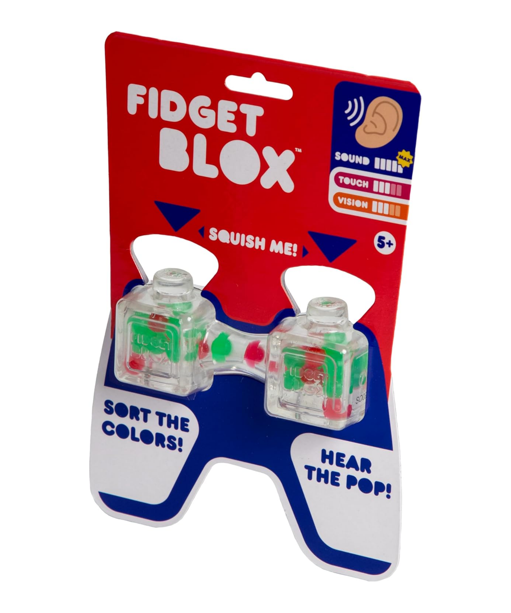 لعبة فيدجيت بلوكس من جالوت، لعبة فيدجيت حسية مركزة على الصوت، لعبة مكتبية لتخفيف التوتر والقلق، للبالغين والأطفال، خرز أحمر وأخضر