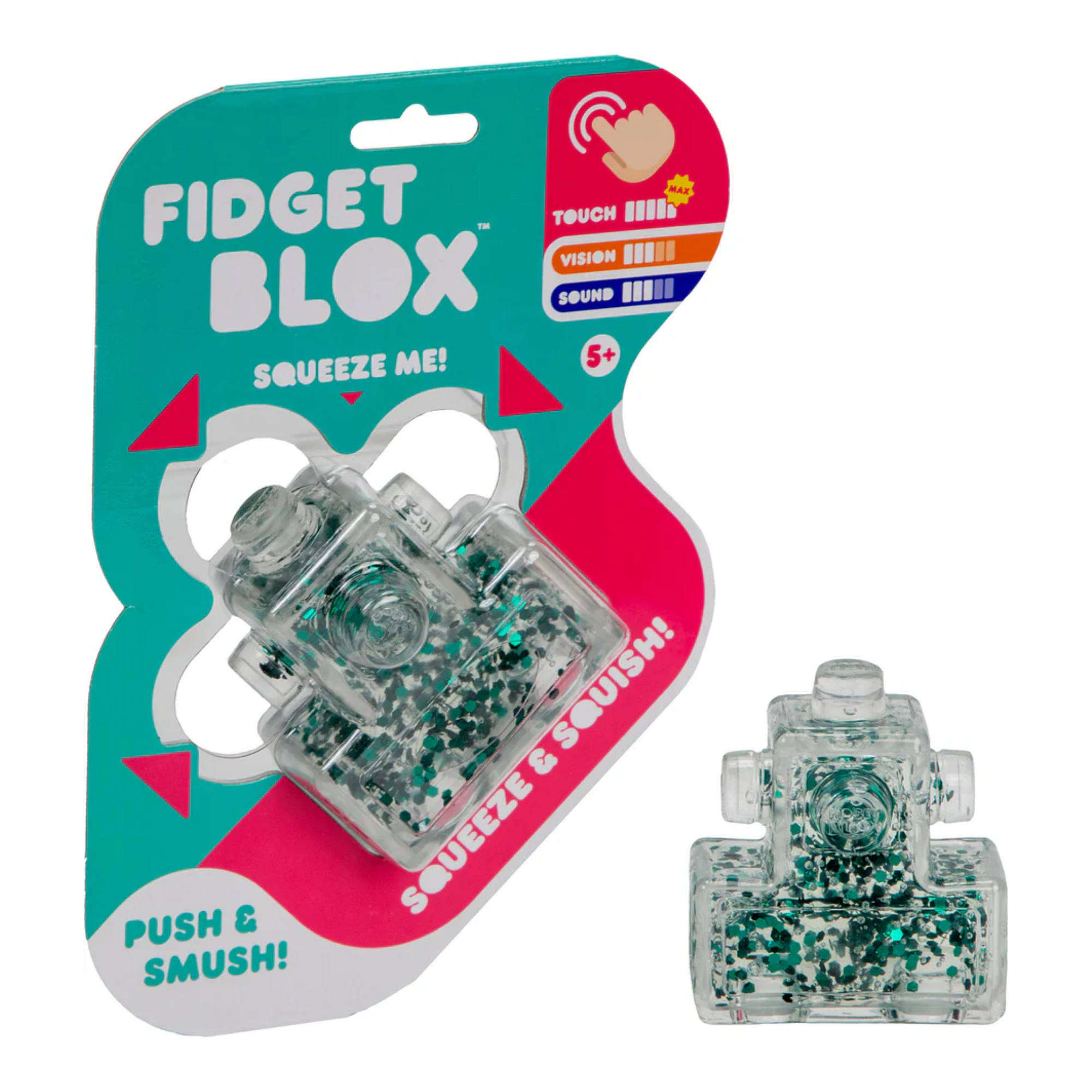 لعبة فيدجيت بلوكس من جالوت، لعبة فيدجيت حسية مركزة على اللمس، لعبة مكتبية لتخفيف التوتر والقلق، لعبة علاجية مهدئة للبالغين والأطفال، شفافة وخضراء