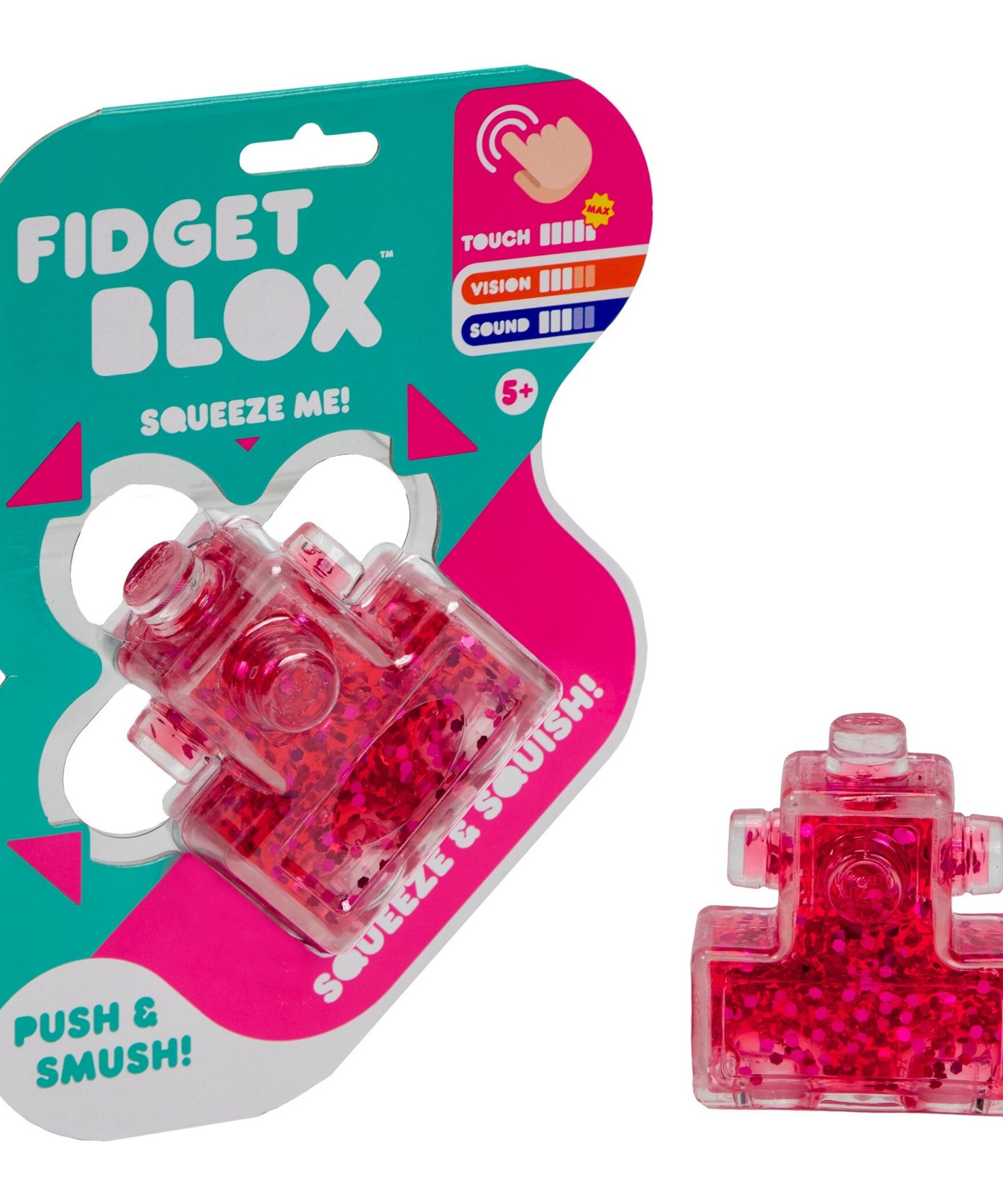 لعبة فيدجيت بلوكس من جالوت، لعبة فيدجيت حسية مركزة على اللمس، لعبة مكتبية لتخفيف التوتر والقلق، لعبة علاجية مهدئة للبالغين والأطفال، باللونين الأحمر والوردي