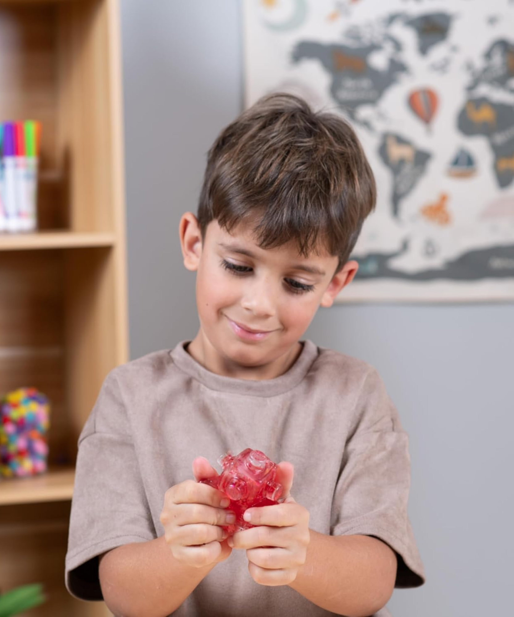 لعبة فيدجيت بلوكس من جالوت، لعبة فيدجيت حسية مركزة على اللمس، لعبة مكتبية لتخفيف التوتر والقلق، لعبة علاجية مهدئة للبالغين والأطفال، باللونين الأحمر والوردي