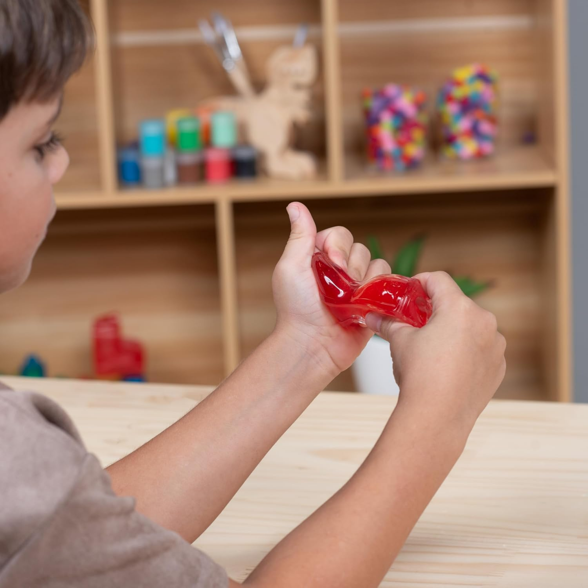 لعبة فيدجيت بلوكس من جالوت، لعبة فيدجيت حسية مركزة على الرؤية، مصنوعة من سائل وملون، لتخفيف القلق والتوتر، لعبة مكتبية مهدئة للبالغين والأطفال، لون أحمر