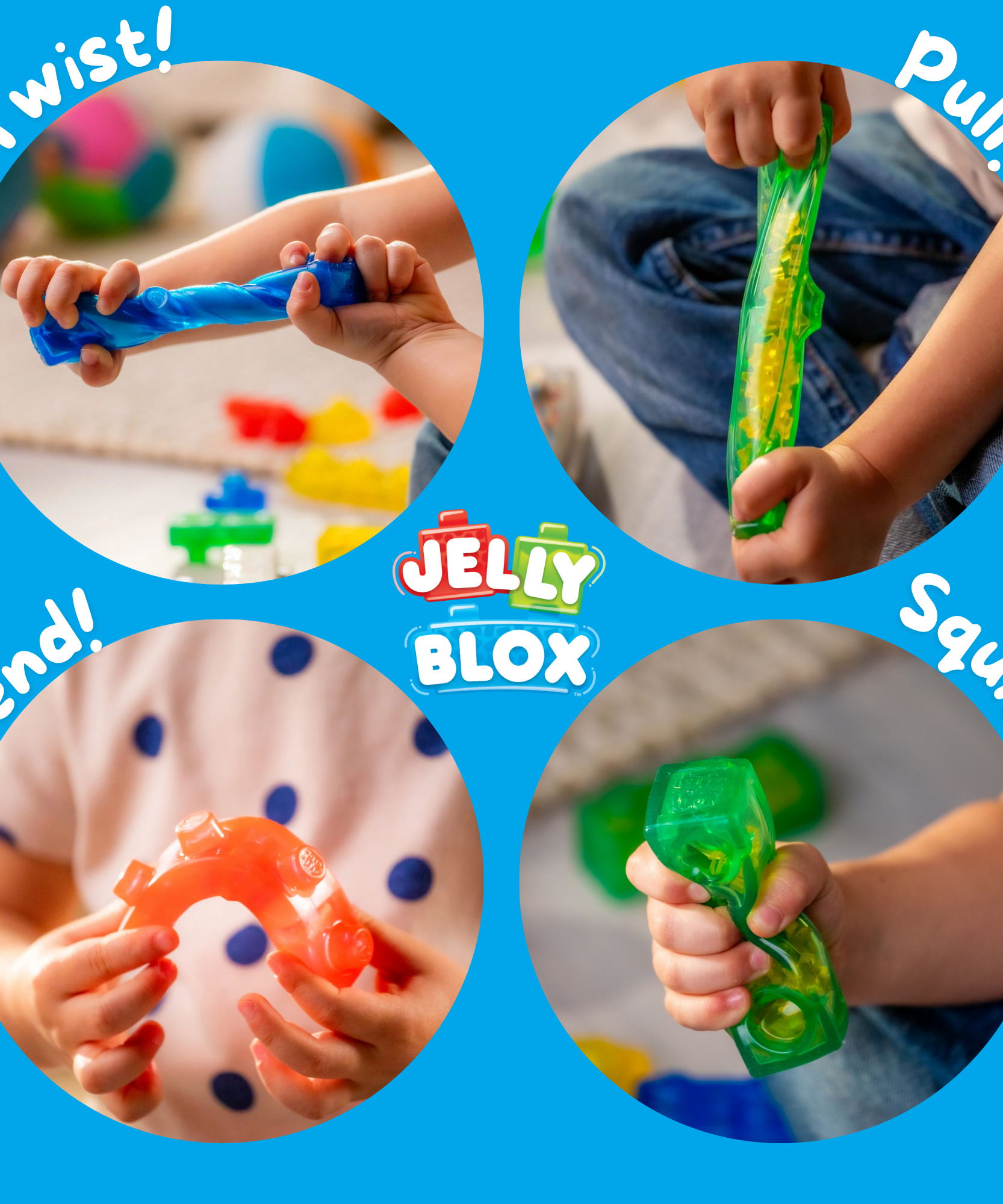 Goliath Jelly Blox Vrooom! Truck Kit, Includes 35 Blocks, Toddler & Preschool Building Blocks Kids Can Squeeze, Stretch, Squish, Safety Tested & Ouch-Free, Tactile, Sensory Play Toy for Ages 2+