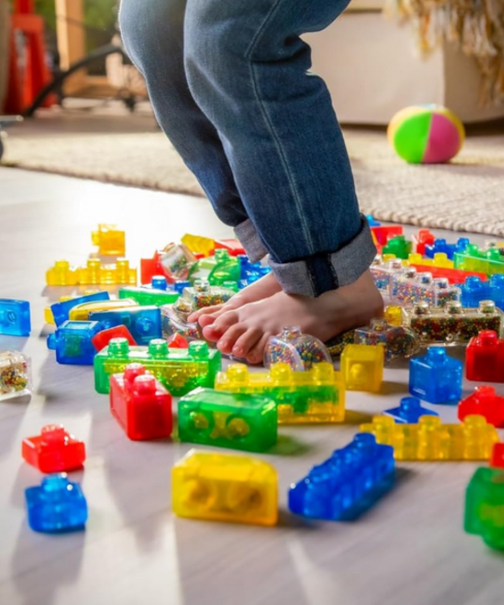 Goliath Jelly Blox Vrooom! Truck Kit, Includes 35 Blocks, Toddler & Preschool Building Blocks Kids Can Squeeze, Stretch, Squish, Safety Tested & Ouch-Free, Tactile, Sensory Play Toy for Ages 2+