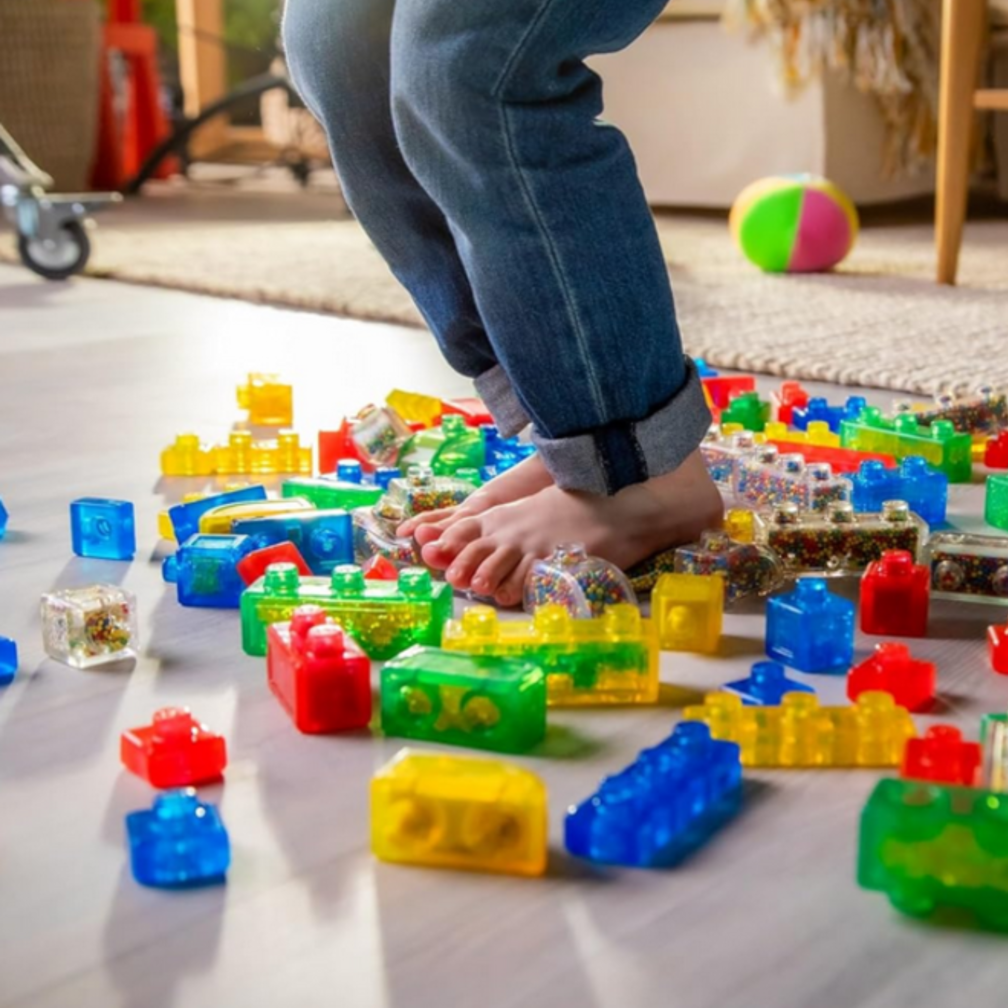 Goliath Jelly Blox Vrooom! Truck Kit, Includes 35 Blocks, Toddler & Preschool Building Blocks Kids Can Squeeze, Stretch, Squish, Safety Tested & Ouch-Free, Tactile, Sensory Play Toy for Ages 2+