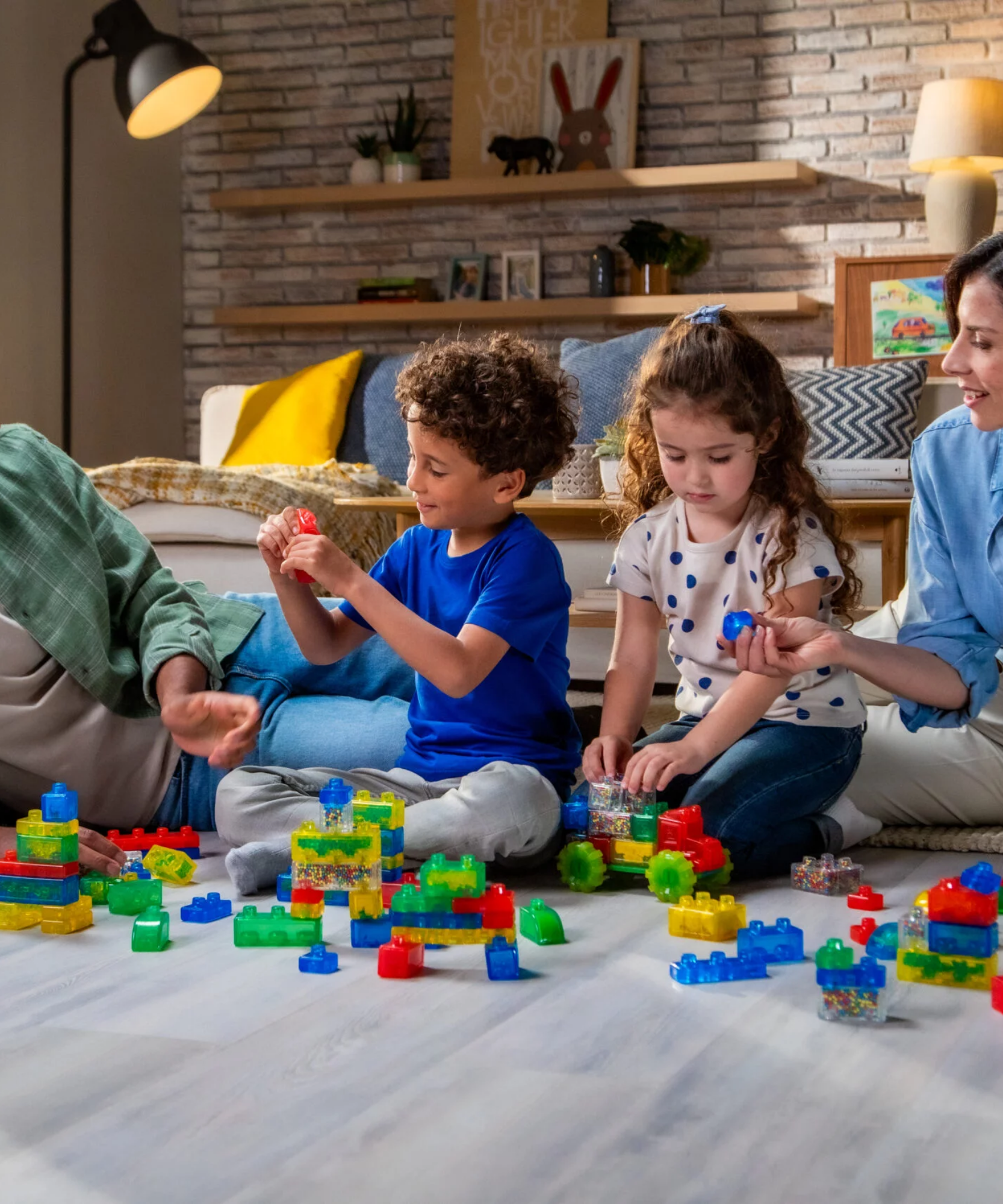 Goliath Jelly Blox Vrooom! Truck Kit, Includes 35 Blocks, Toddler & Preschool Building Blocks Kids Can Squeeze, Stretch, Squish, Safety Tested & Ouch-Free, Tactile, Sensory Play Toy for Ages 2+