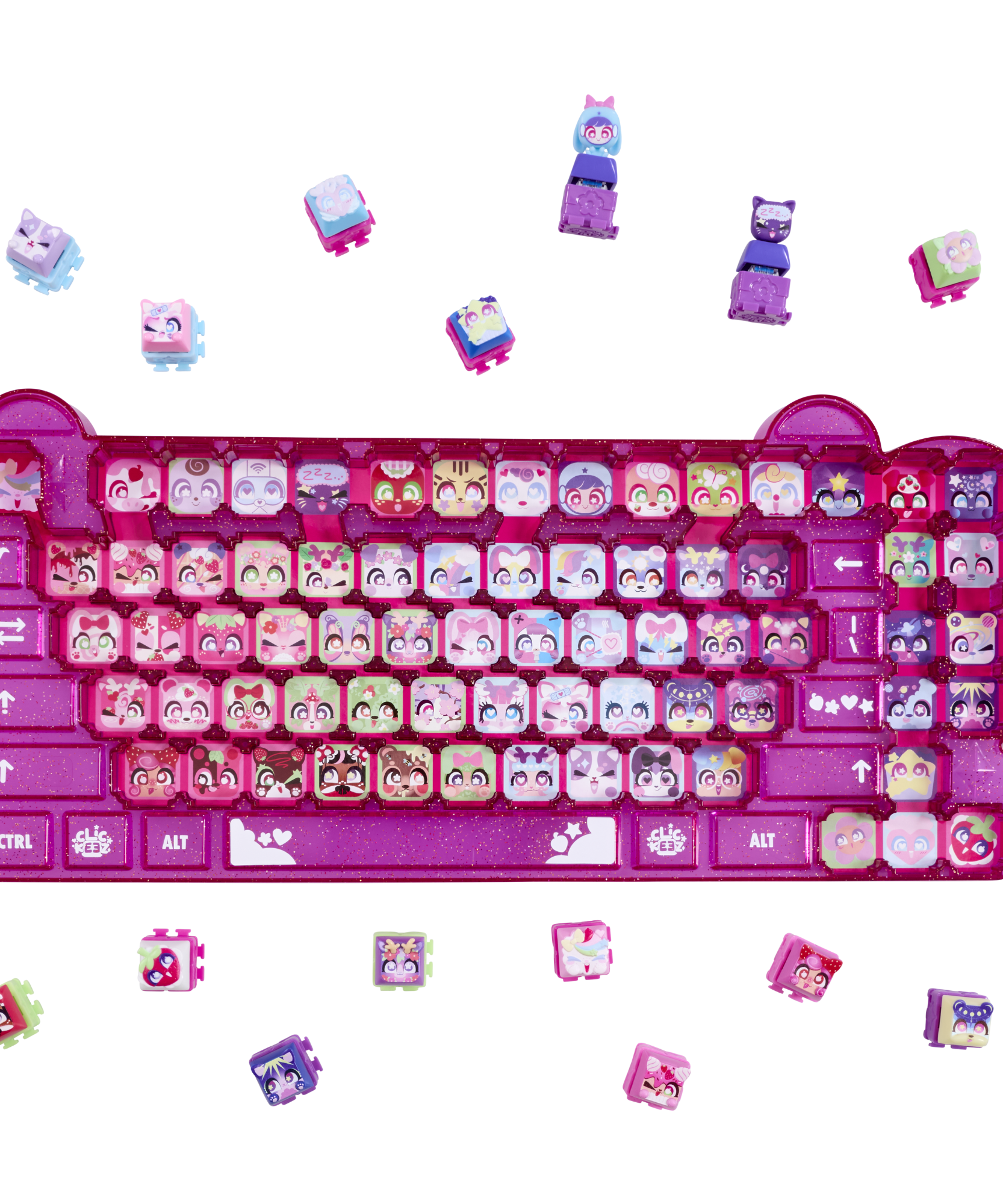Clickeez Keyboard Mega Pack, Collectible Fidget Key Caps, Stress Relief Toy for Kids 6+