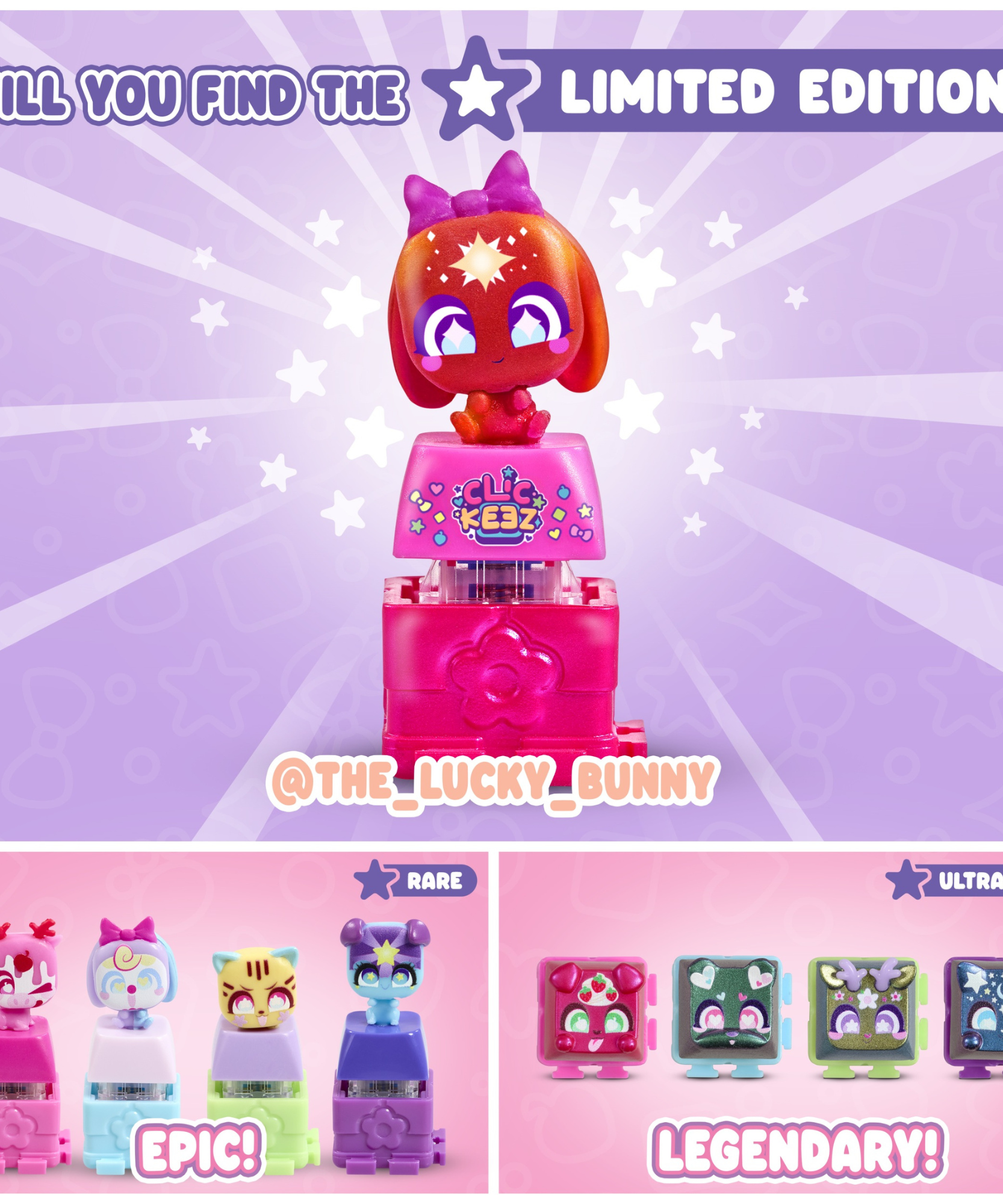 Clickeez Keyboard Mega Pack, Collectible Fidget Key Caps, Stress Relief Toy for Kids 6+