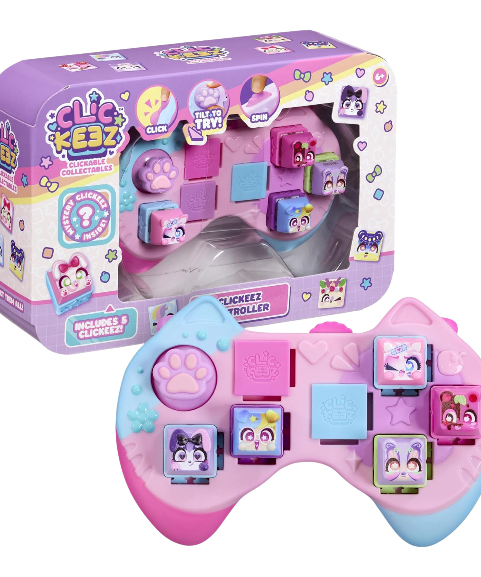 Clickeez Controller, Cute Collectible Keyboard Key Caps, Fidget Toy for Kids 6+