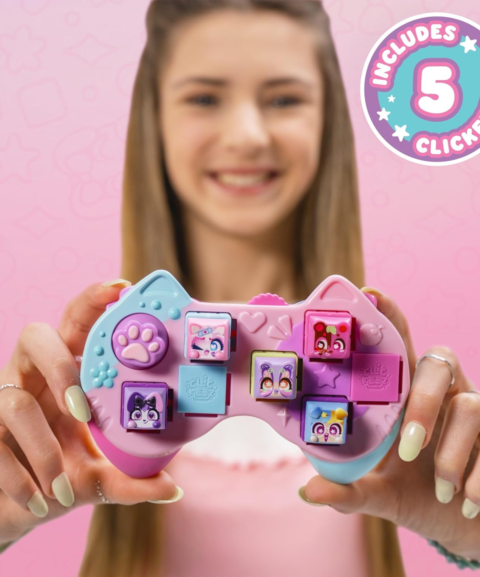 Clickeez Controller, Cute Collectible Keyboard Key Caps, Fidget Toy for Kids 6+