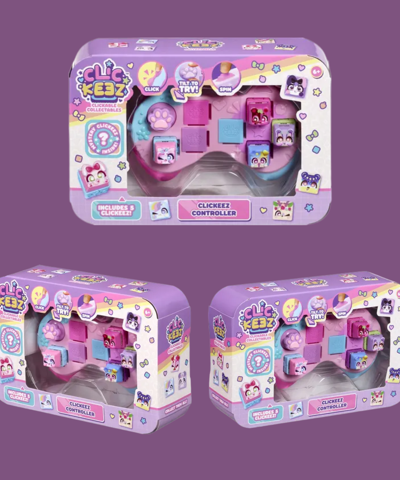 Clickeez Controller, Cute Collectible Keyboard Key Caps, Fidget Toy for Kids 6+