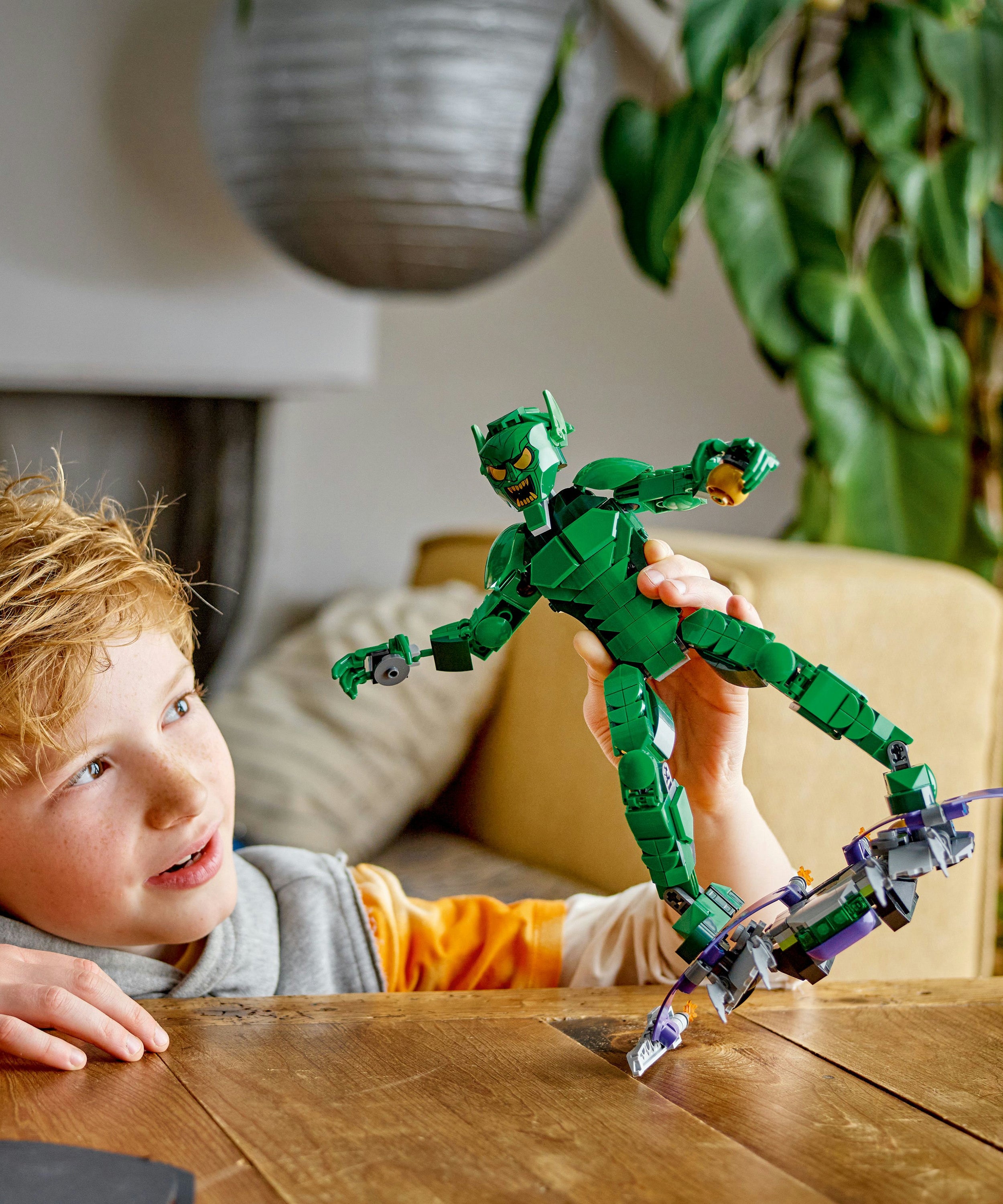 LEGO Marvel 76284 Green Goblin Construction Figure V29 for Boys 8+ Poseable Super Villain Action Building Toy