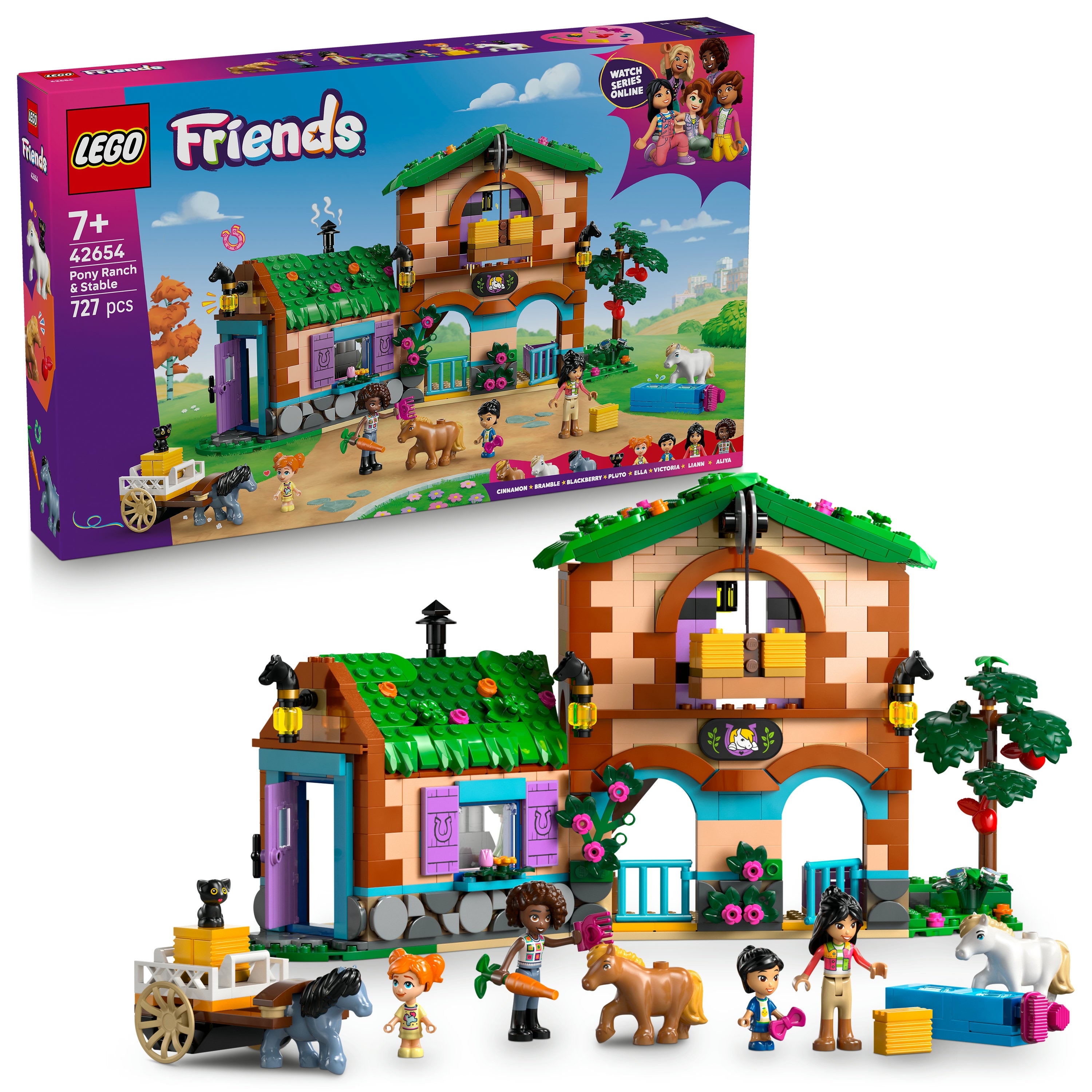 LEGO 42654 Pony Ranch and Stable V29 Building Set for Girls 7+ Creative Animal Care and Role-Play Adventure