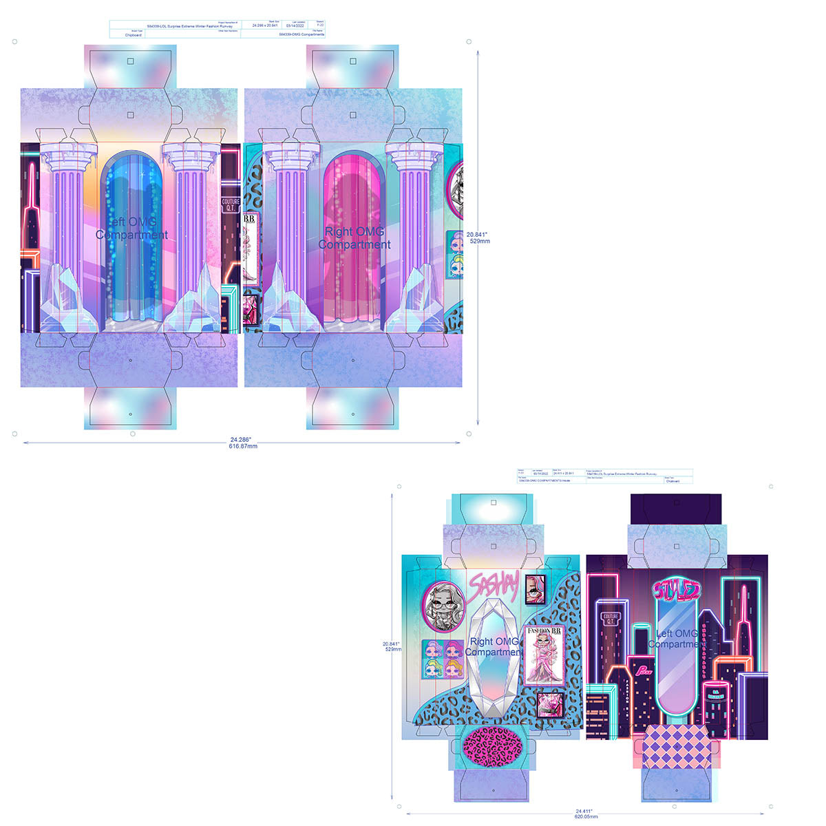 عرض أزياء ضخم من LOL Surprise! OMG مع 80 مفاجأة و12 دمية حصرية - بيوت دمى تظاهرية إبداعية للأطفال من سن 4 سنوات فما فوق