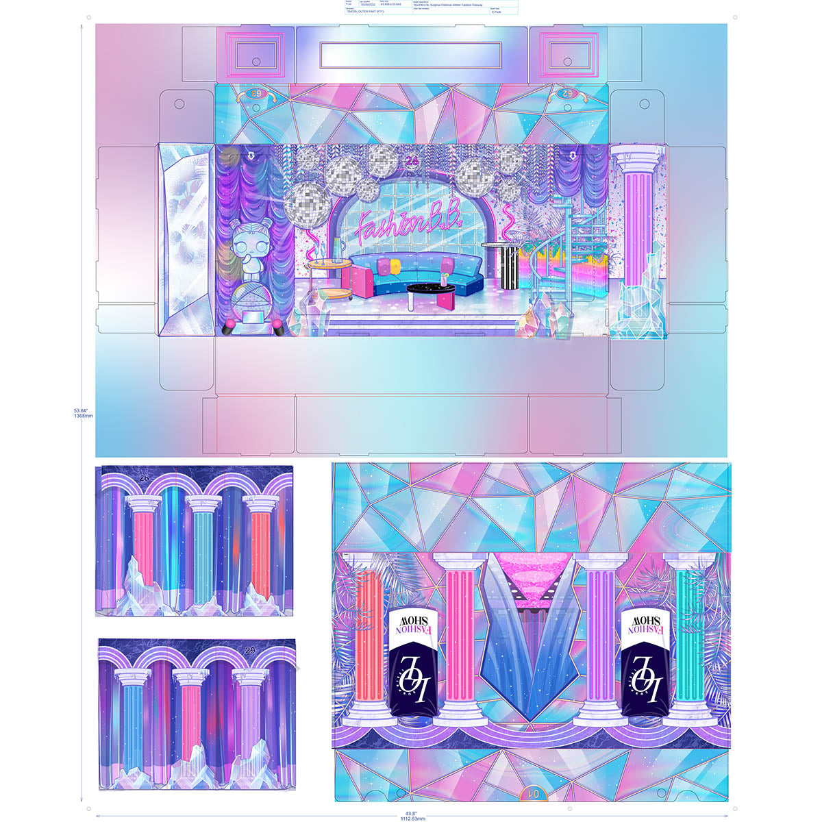 عرض أزياء ضخم من LOL Surprise! OMG مع 80 مفاجأة و12 دمية حصرية - بيوت دمى تظاهرية إبداعية للأطفال من سن 4 سنوات فما فوق