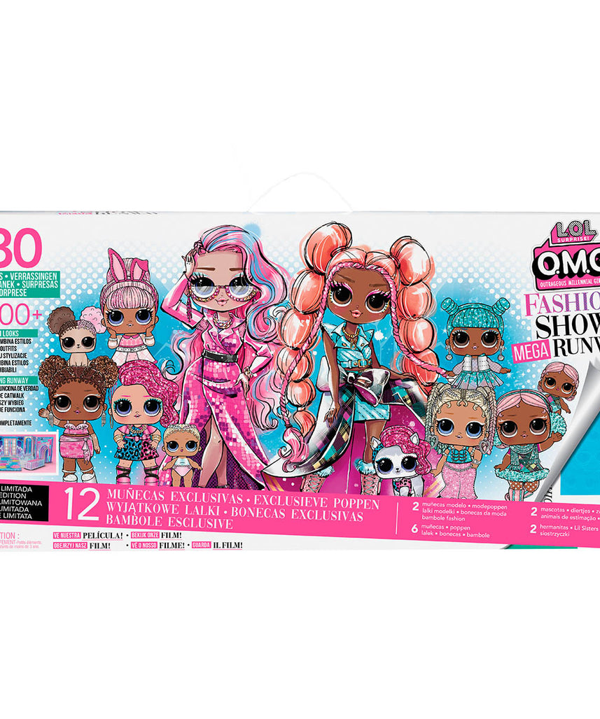 عرض أزياء ضخم من LOL Surprise! OMG مع 80 مفاجأة و12 دمية حصرية - بيوت دمى تظاهرية إبداعية للأطفال من سن 4 سنوات فما فوق