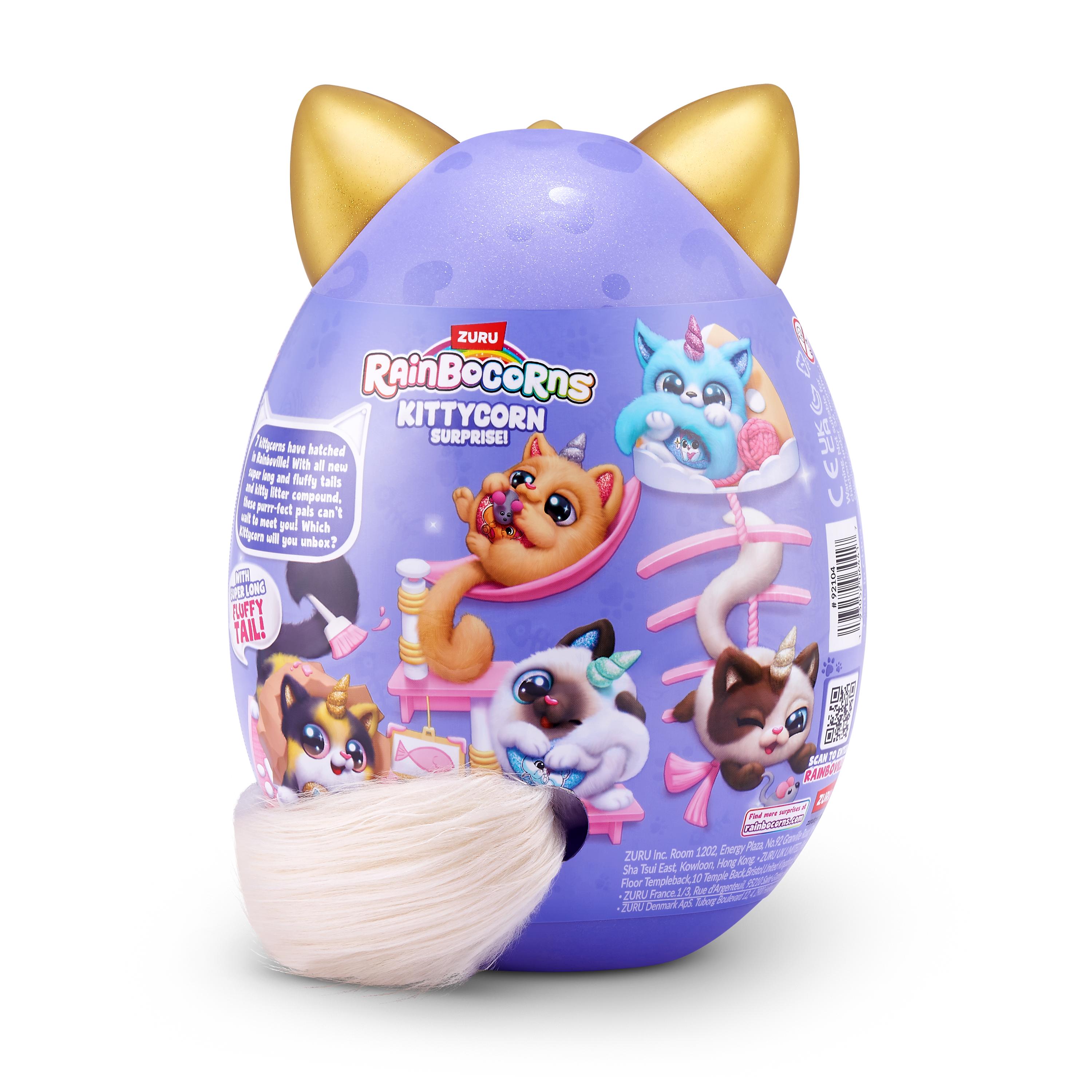 Rainbocorns Kittycorn Surprise S9 Collectible Plush Toy Set, 10+ Magical Surprises, Soft Plush Kittens with Fluffy Tails, Interactive Play for Girls Age 3+