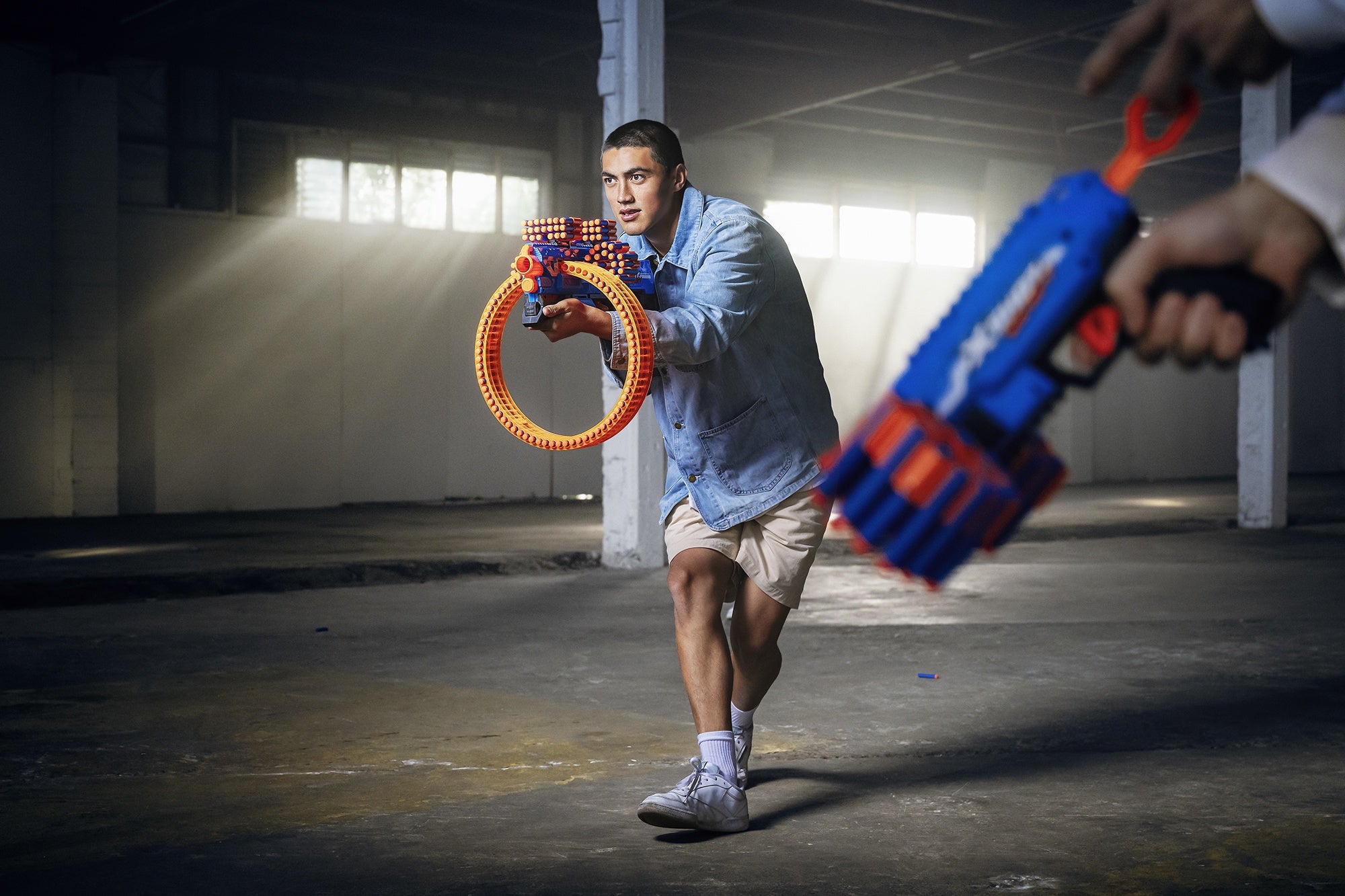 XSHOT Insanity Mad Mega Barrel Blaster, 72 Dart Capacity Toy Gun with Air Pocket Technology, Rapid-Fire Outdoor Blaster for Kids, Ages 3-5