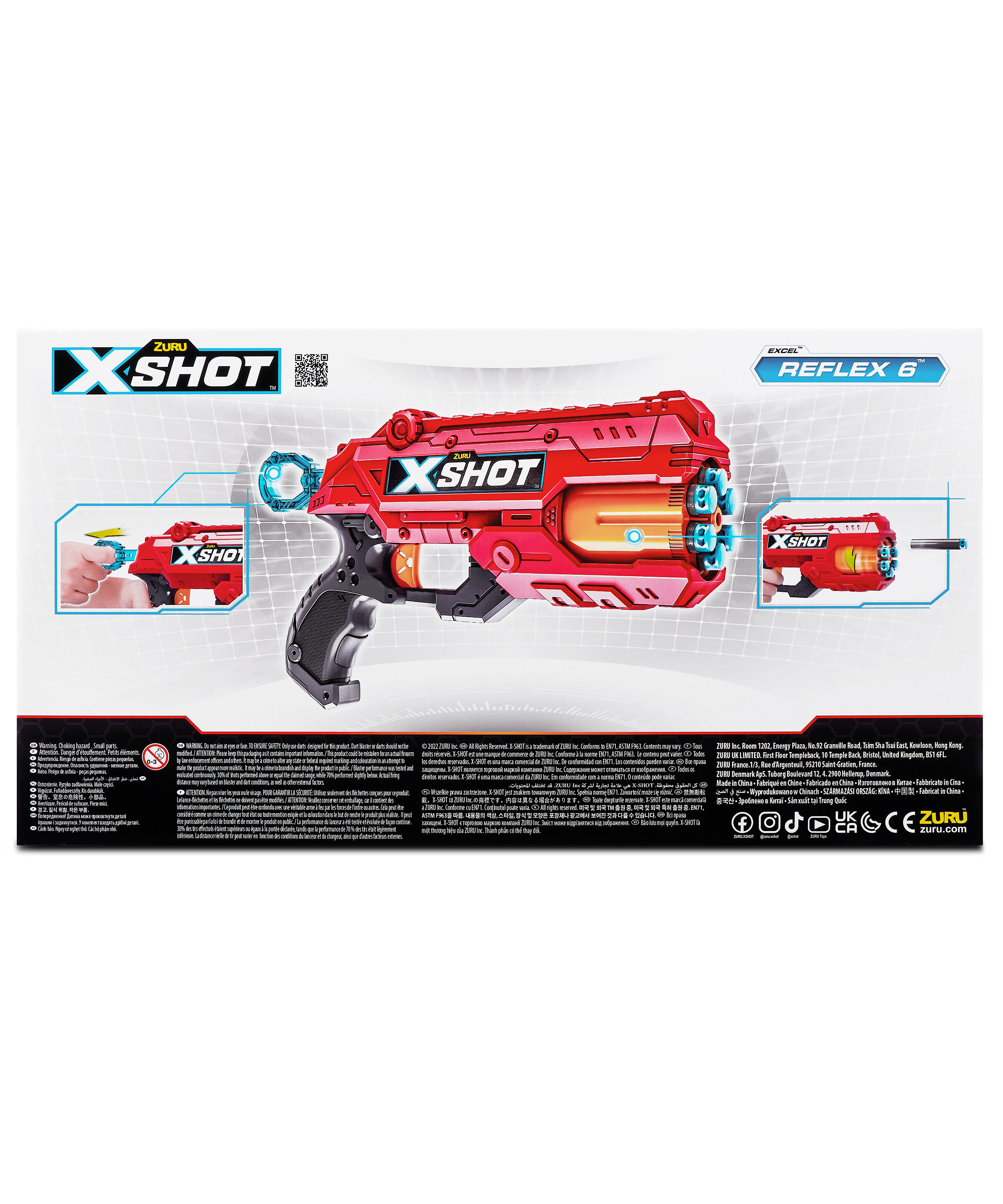 X-Shot Excel Reflex 6 Dart Blaster with 16 Air Pocket Darts, Rapid-Fire Toy Gun for Kids, Teens, and Adults, Outdoor Action Play, Ages 8+