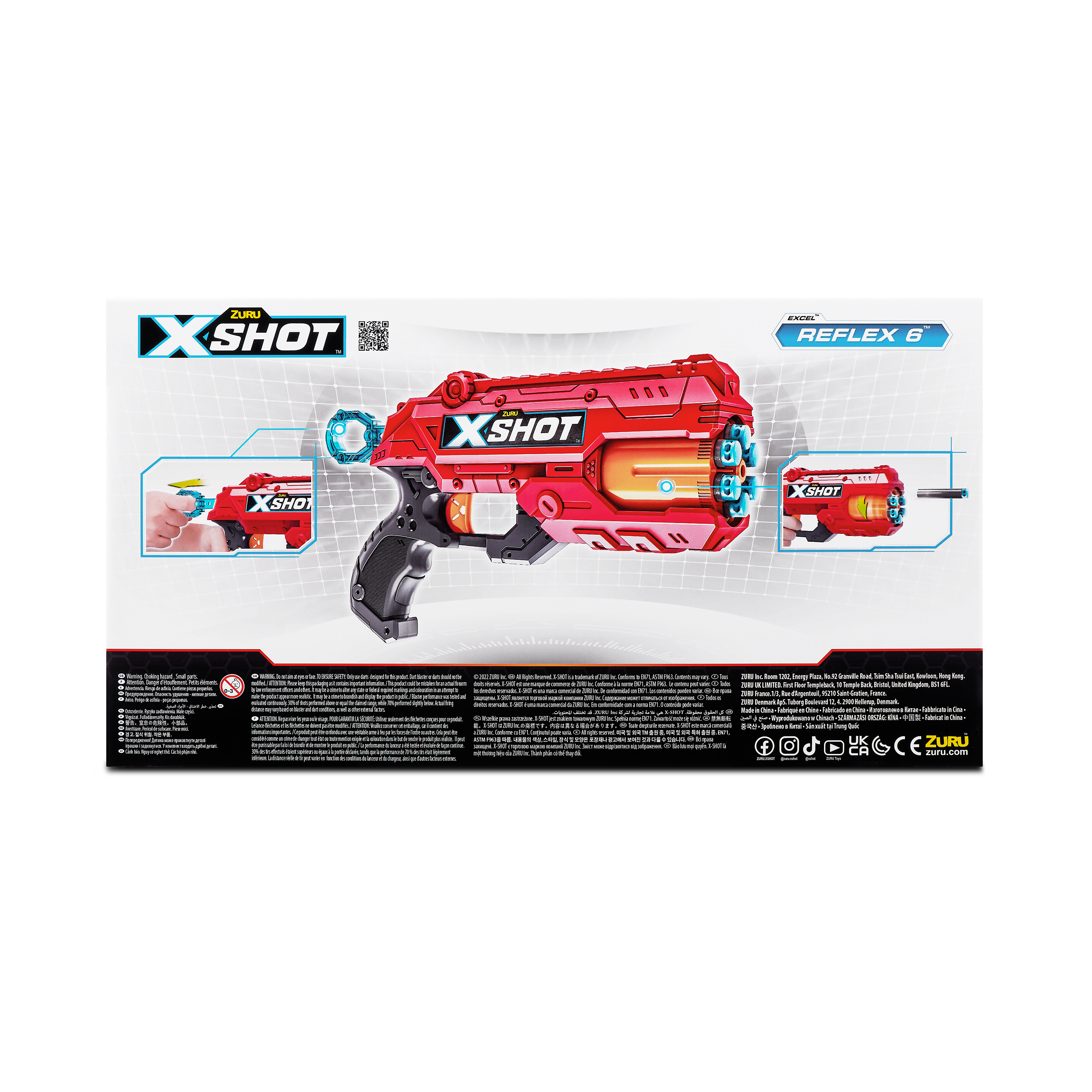 X-Shot Excel Reflex 6 Dart Blaster with 16 Air Pocket Darts, Rapid-Fire Toy Gun for Kids, Teens, and Adults, Outdoor Action Play, Ages 8+