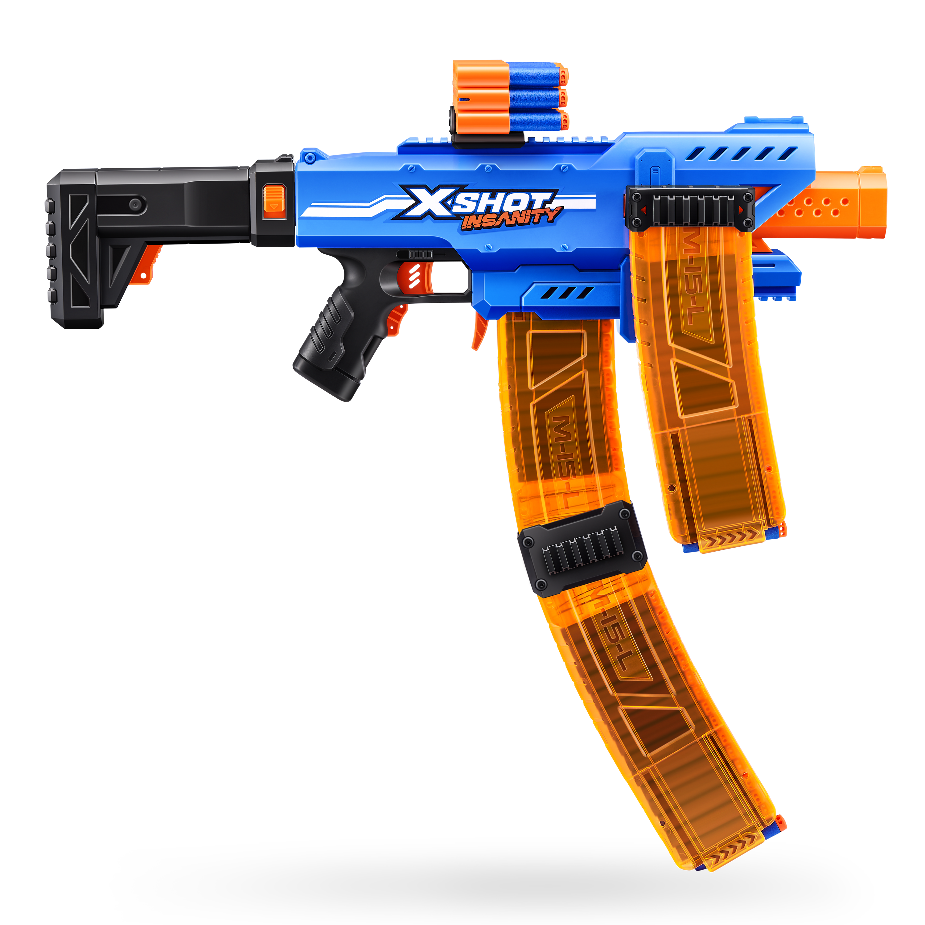 X Shot Insanity Motorised Clip Blaster, High Power Toy Gun for Boys, Age 8+