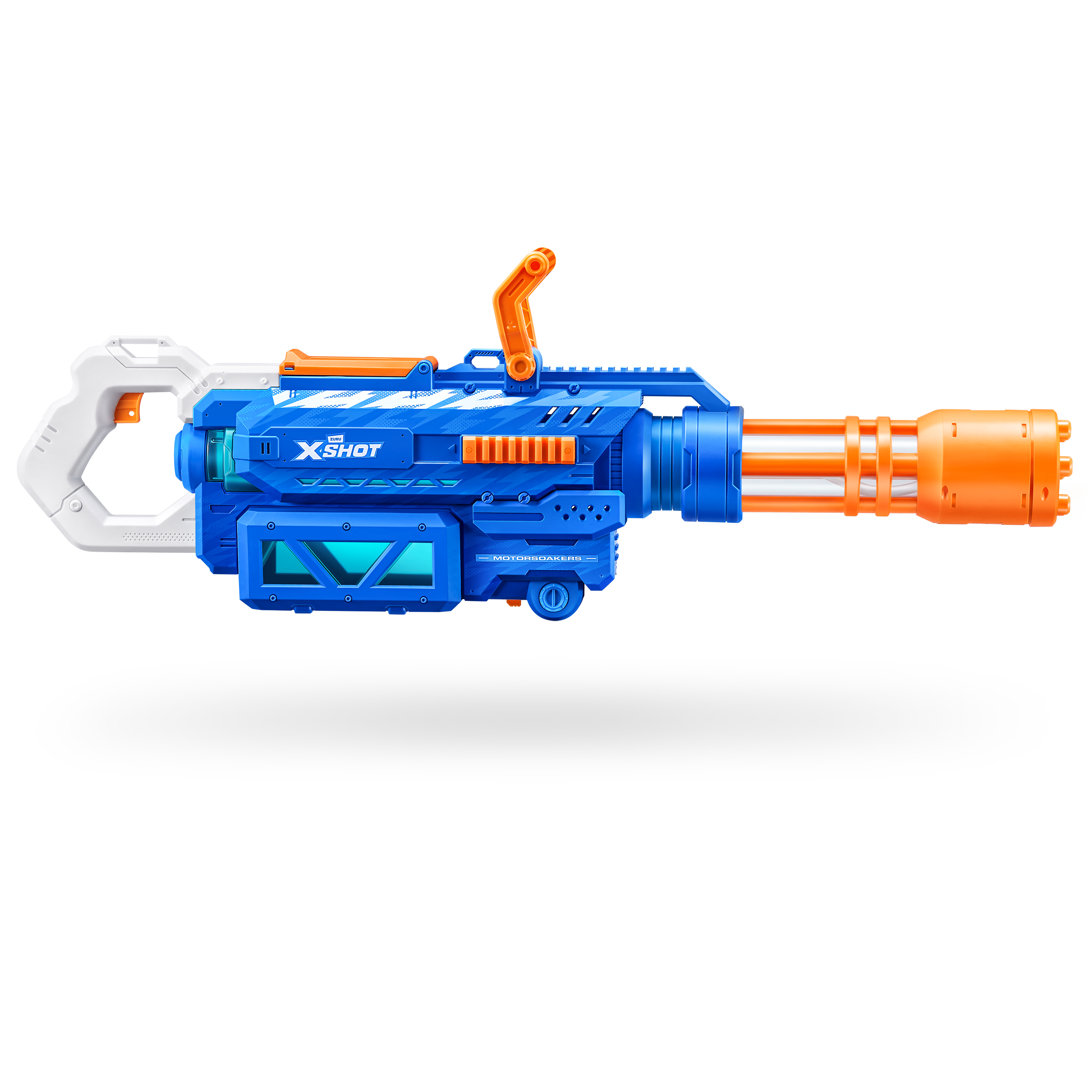 X-Shot Gatling Motor Water Soaker, Motorized Water Gun for Boys & Girls, Age 8+, 1650ml Tank, Fast-Fill, Tripod, 26ft Blast