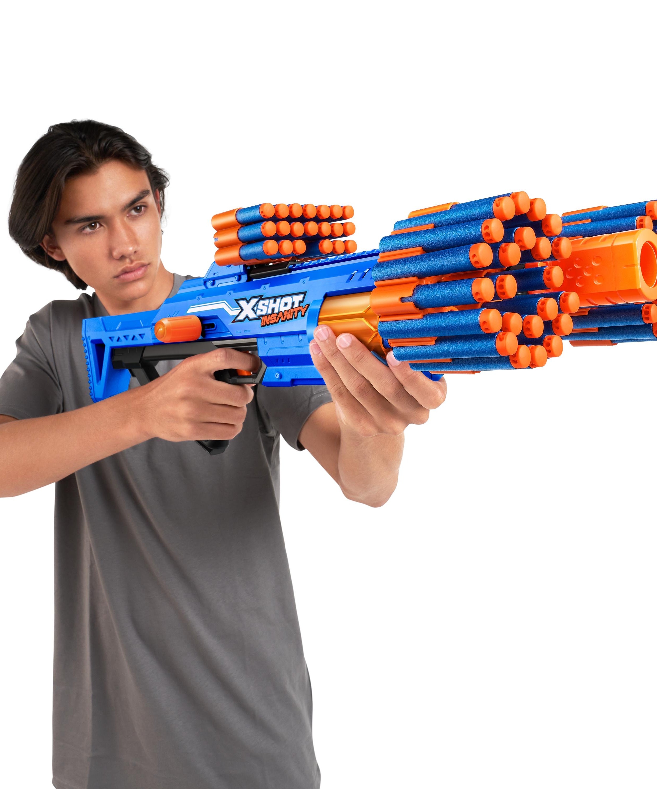 XShot Insanity Double Berzerko Blaster Pack, 8-Shot Dart Gun with 96 Foam Darts, Modular Storage, Rapid-Fire Toy Blaster for Kids Outdoor Action, Pack of 2