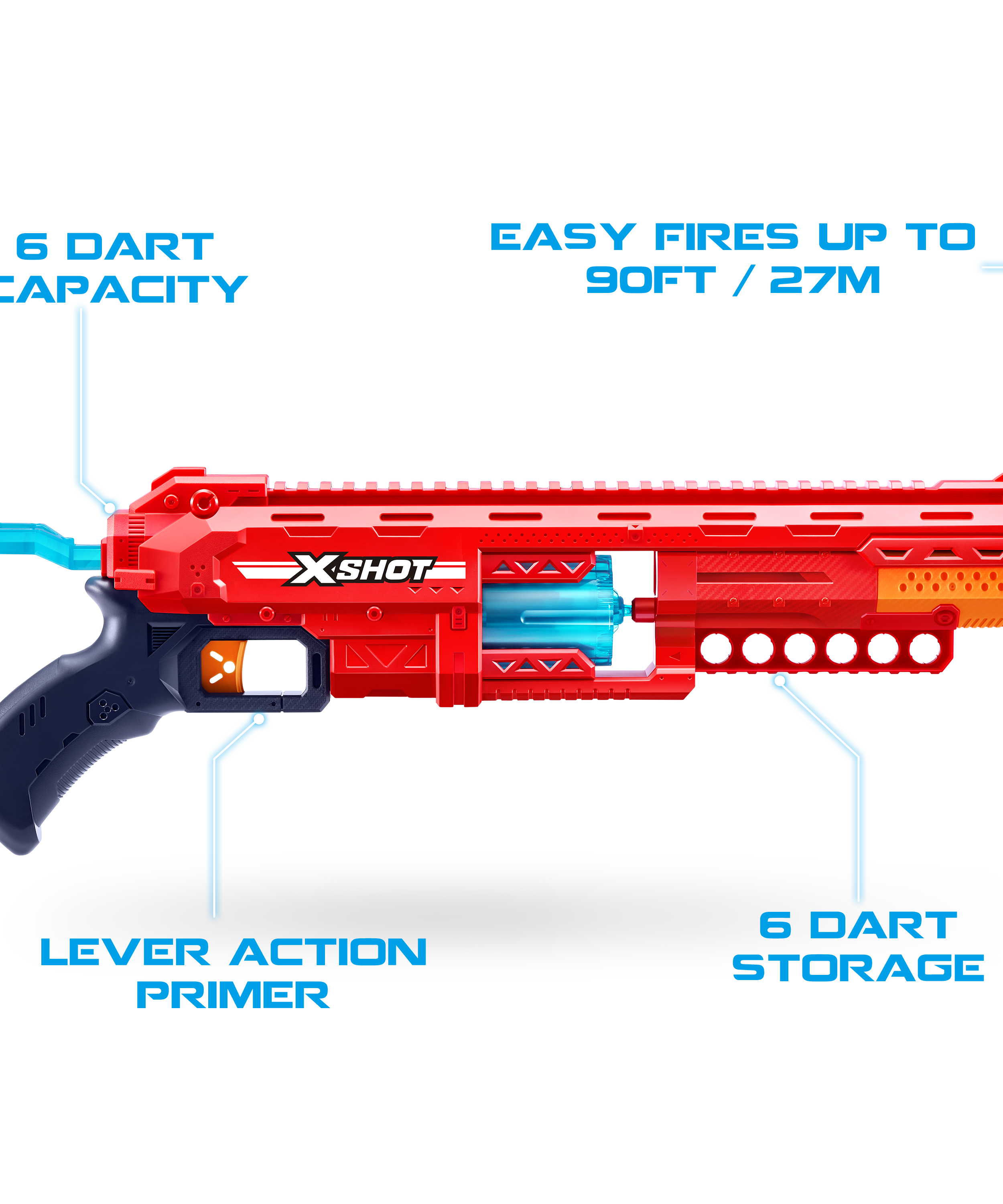 X-Shot Excel Caliber S1 Blaster, High Performance Foam Dart Gun Toy for Boys & Girls, Age 8+
