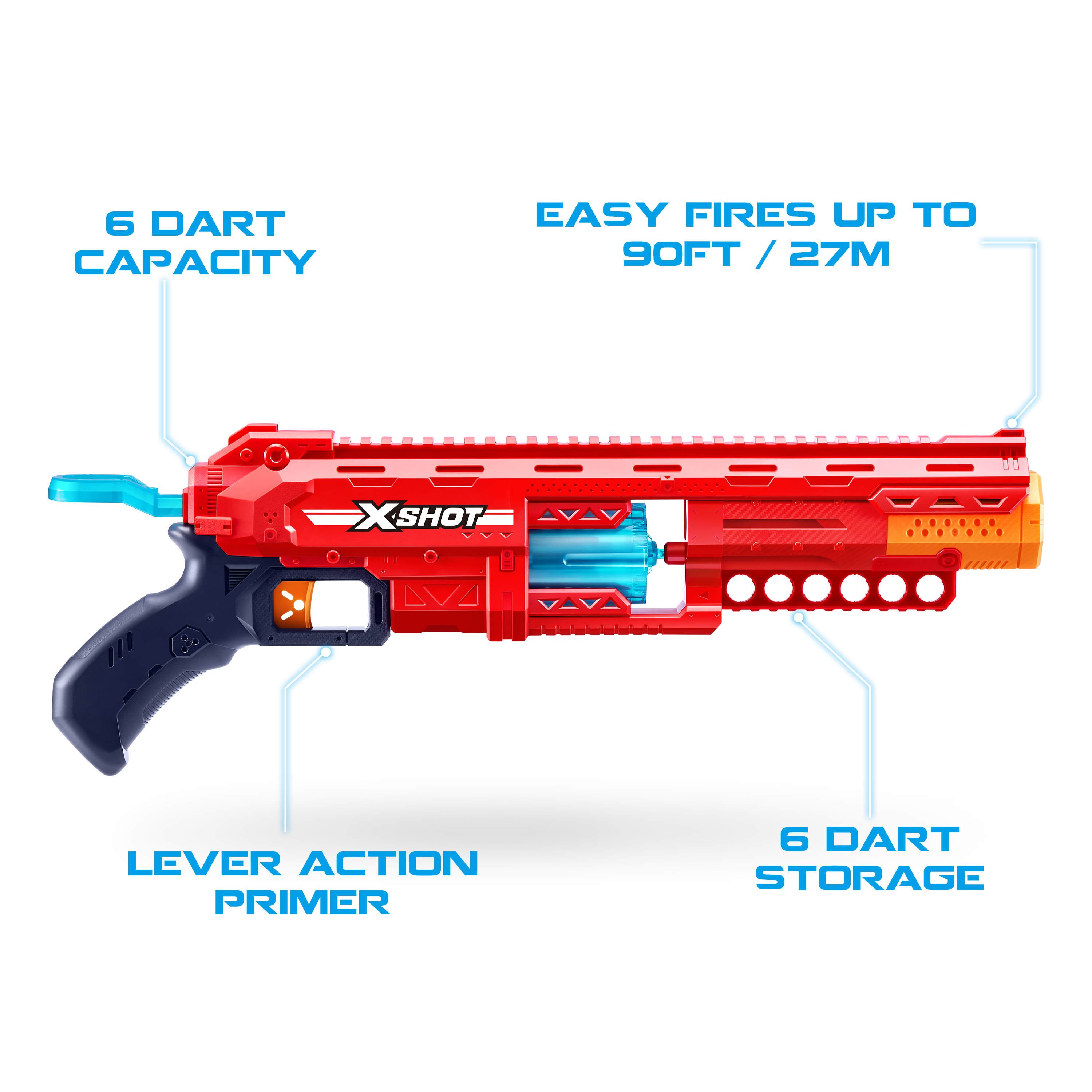 X-Shot Excel Caliber S1 Blaster, High Performance Foam Dart Gun Toy for Boys & Girls, Age 8+