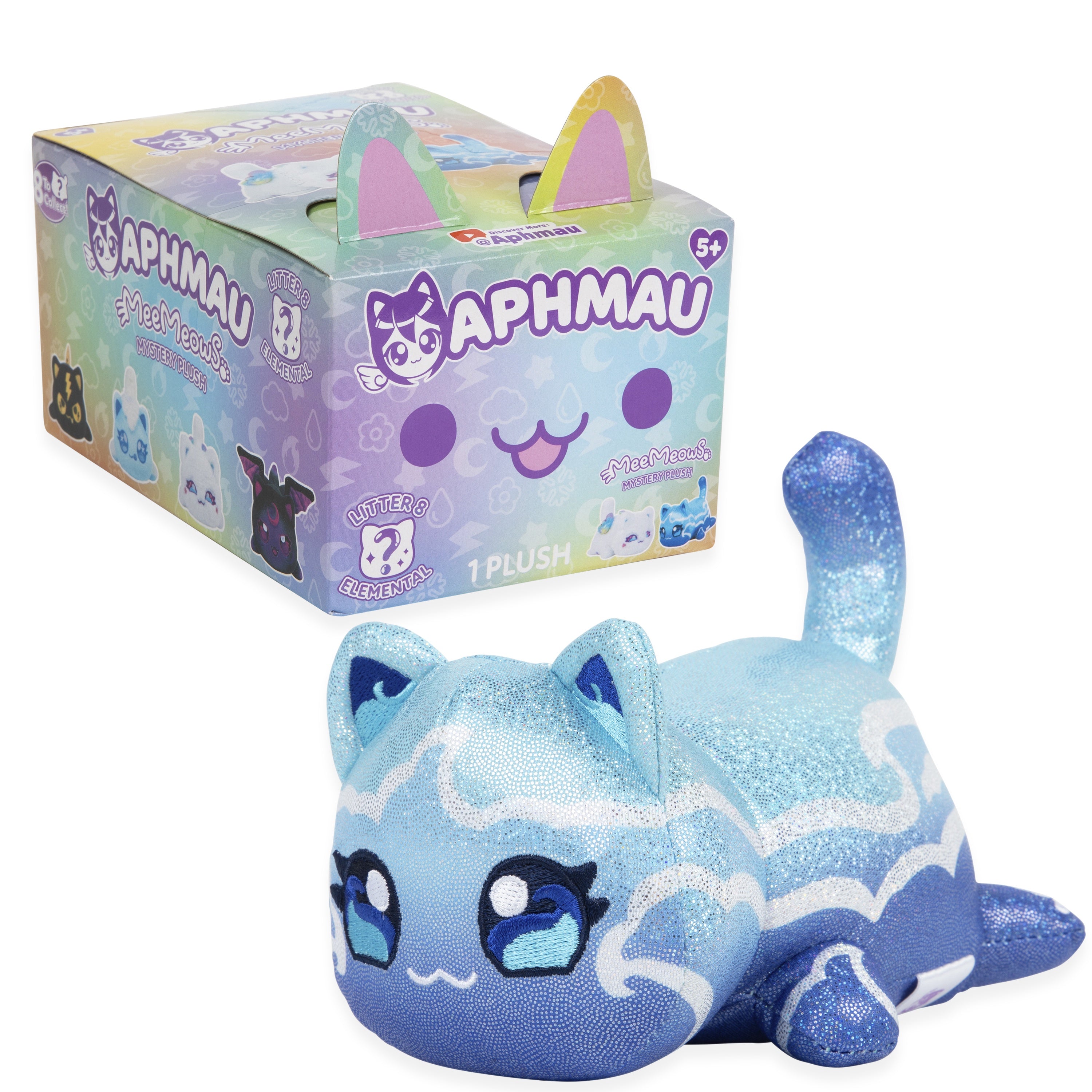 Aphmau Mystery MeeMeow Plush Elemental, Collectible Toy for Kids, Age 5+