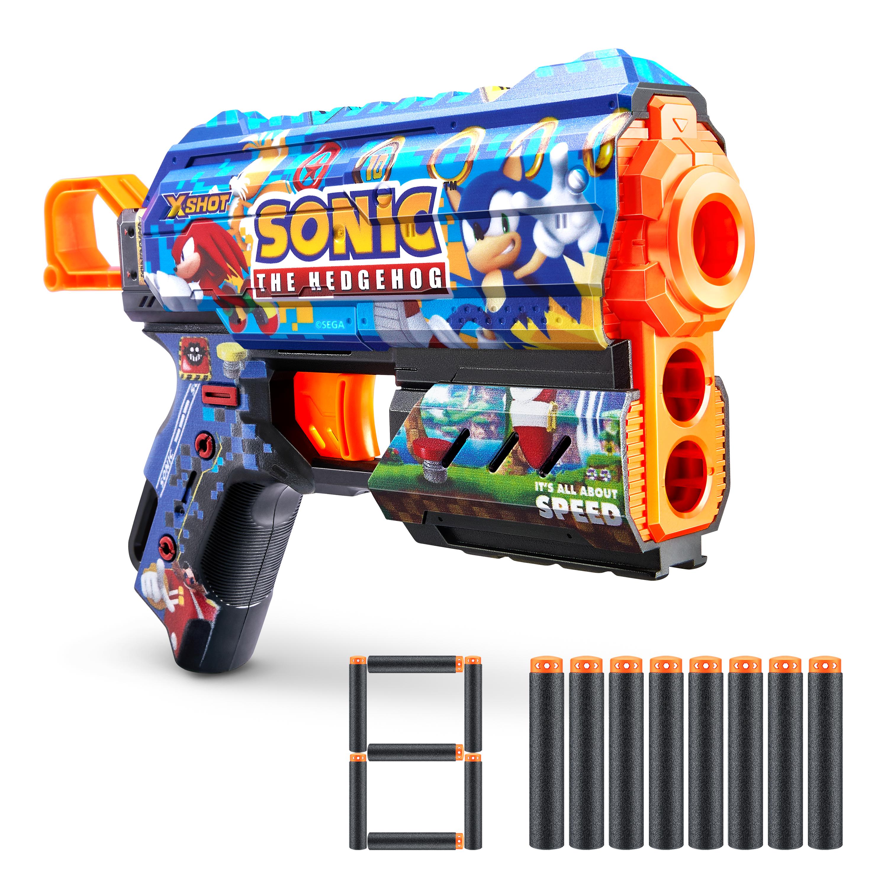 XSHOT Skins Flux Sonic (S1) Blaster, 8 Dart Capacity Toy Gun with Air Pocket Technology, Recoil Action, Long-Range Outdoor Blaster for Kids Ages 8+