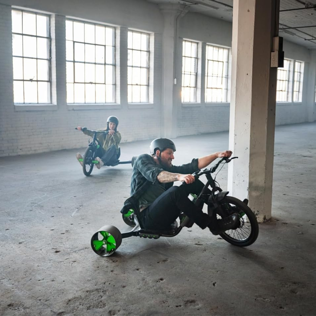 Huffy Green Machine Electric 36V Drift Trike, High Speed Electric Ride On with Adjustable Seat, Thumb Throttle Control and Drift Wheels, Teen Ride On Toy for Ages 14Y+