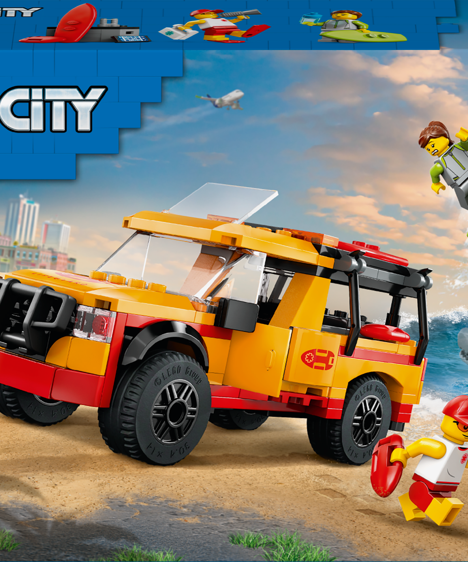 LEGO City 60453 Lifeguard Beach Rescue Truck Set for Kids 6+