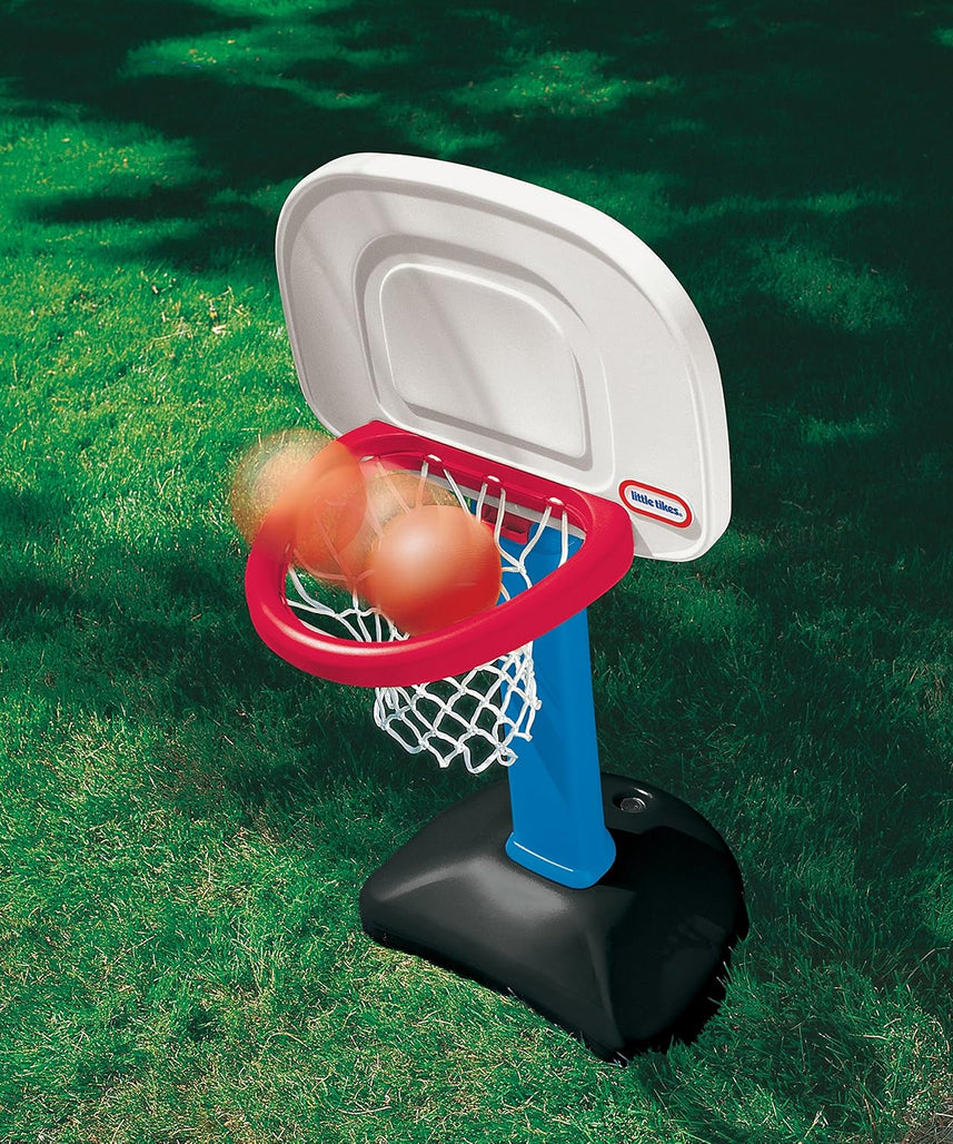 Little Tikes Totsports Easy Score Basketball Set, Adjustable Toddler Hoop with Round Backboard and 3 Balls, Indoor Outdoor Play, Ages 18 Months to 5 Years, Sport & Outdoor